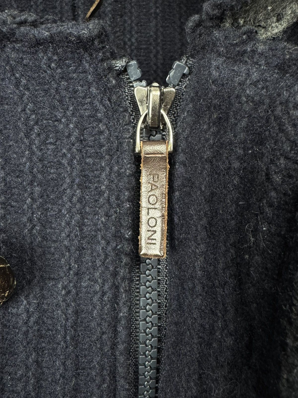 Paoloni Paoloni blue wool ribbed hooded duffle coat Size US M / EU 48-50 / 2 - 8 Thumbnail