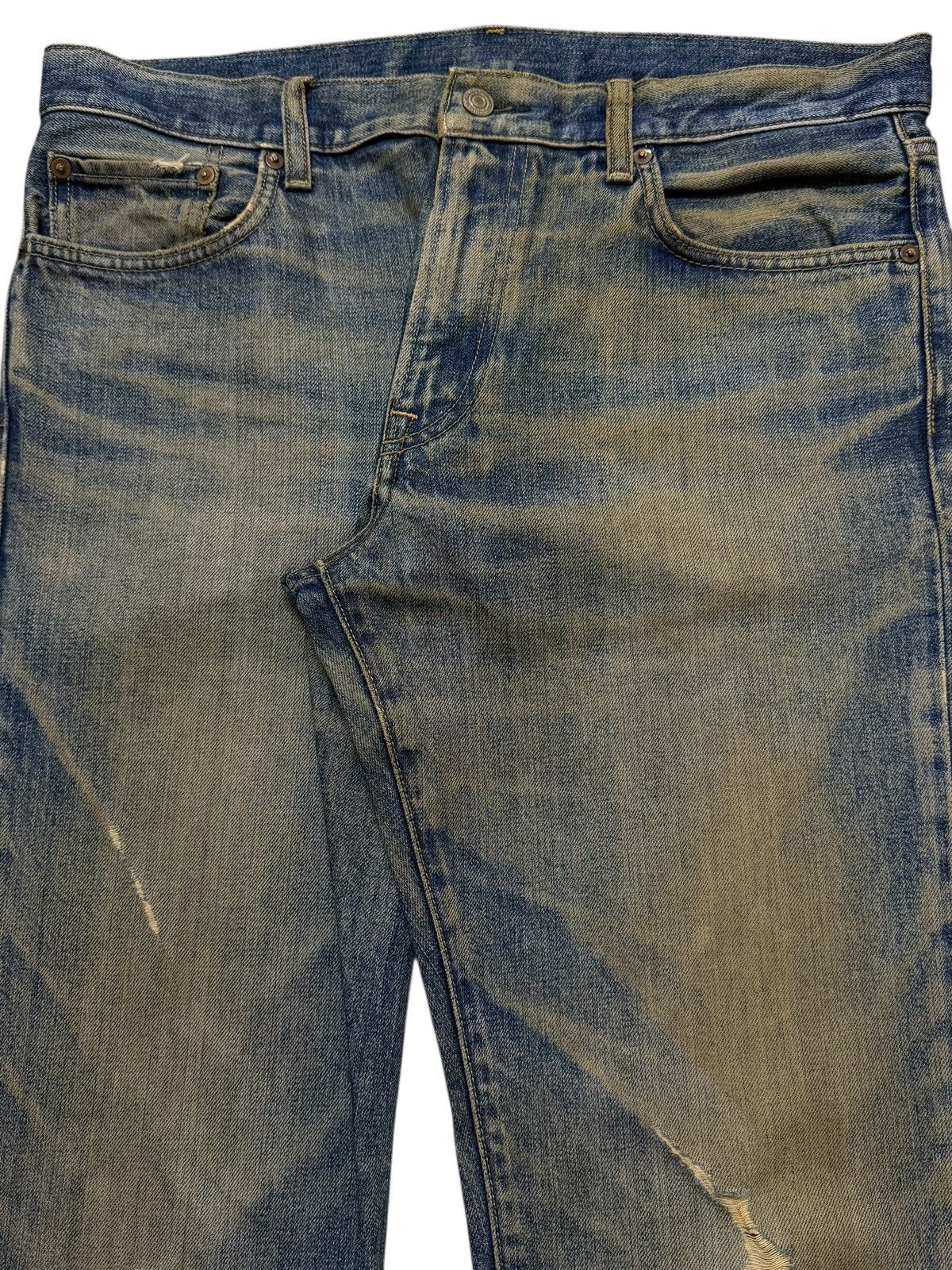 Uniqlo Vintage Y2K Japan Uniqlo Mud Wash Clawmark Whisker Loose Fit Size US 34 / EU 50 - 4 Thumbnail