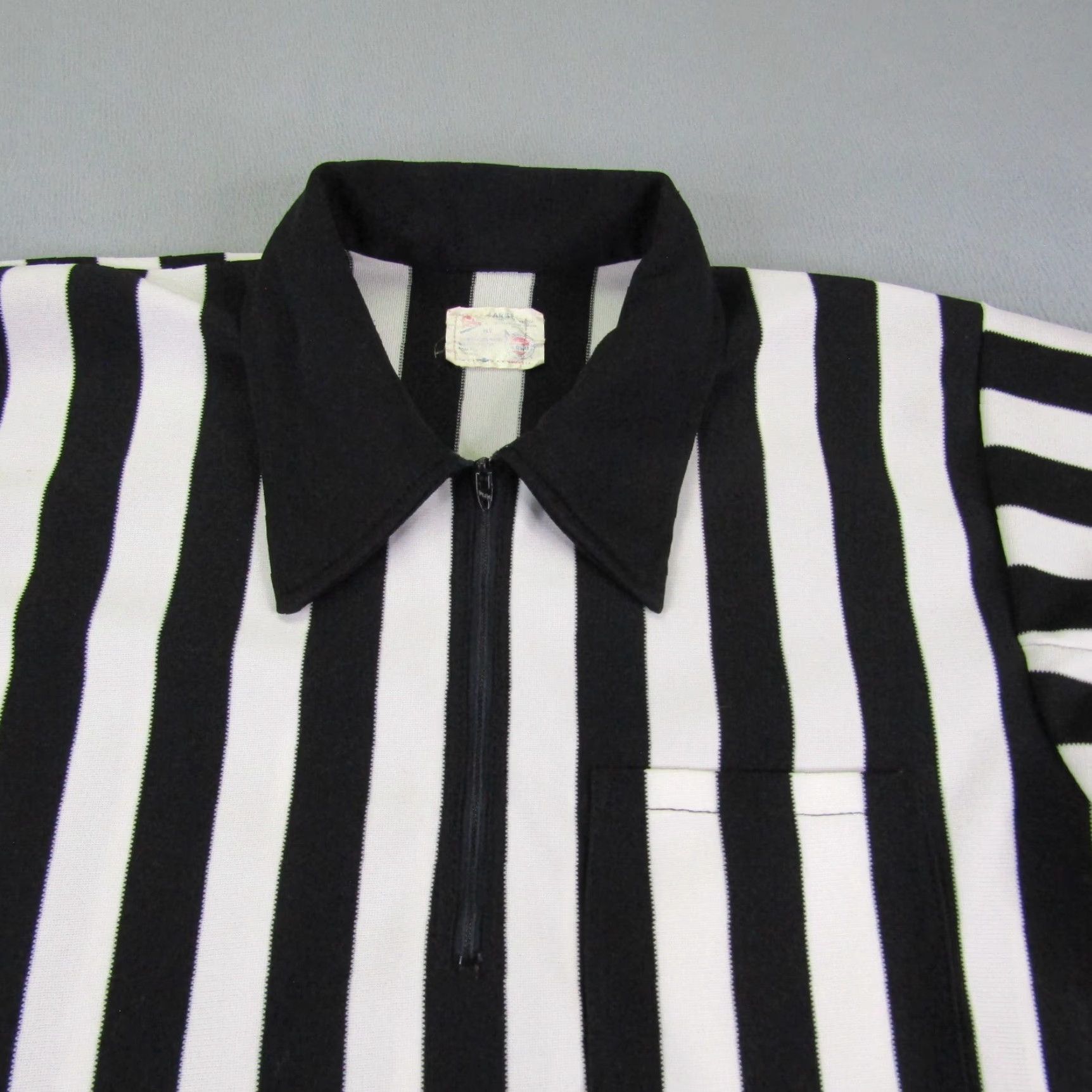 Vintage VINTAGE Felco Referee Shirt Mens L BLACK White 1/4 Zip Stripes Ref Polo 70s Shirt Mens L Black White 70s Referee Shirt Felco Size US L / EU 52-54 / 3 - 2 Thumbnail