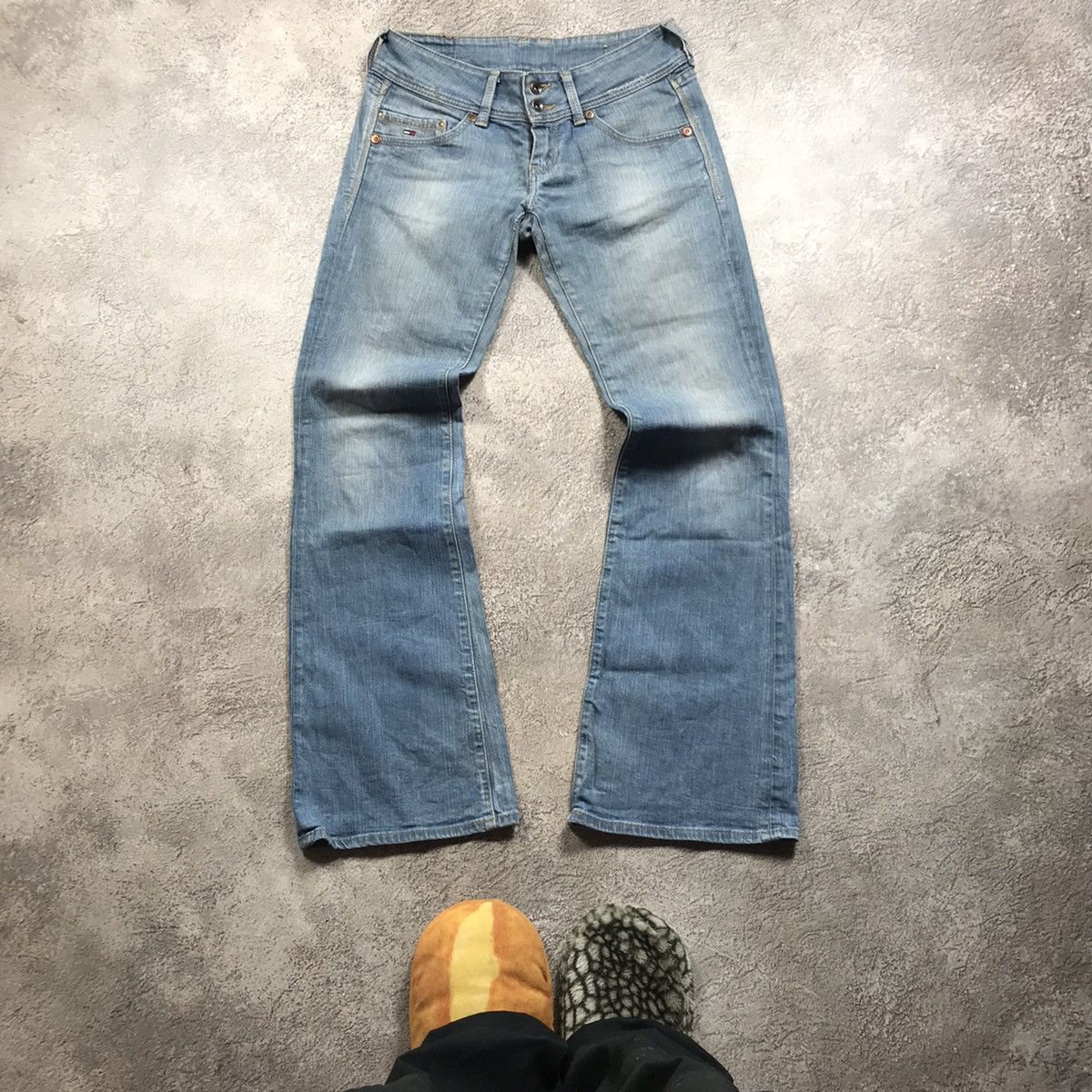 Vintage Vintage 90s Baggy Wide Leg Distressed Jeans Grunge Y2K 27 Size 27" / US 4 / IT 40 - 2 Thumbnail