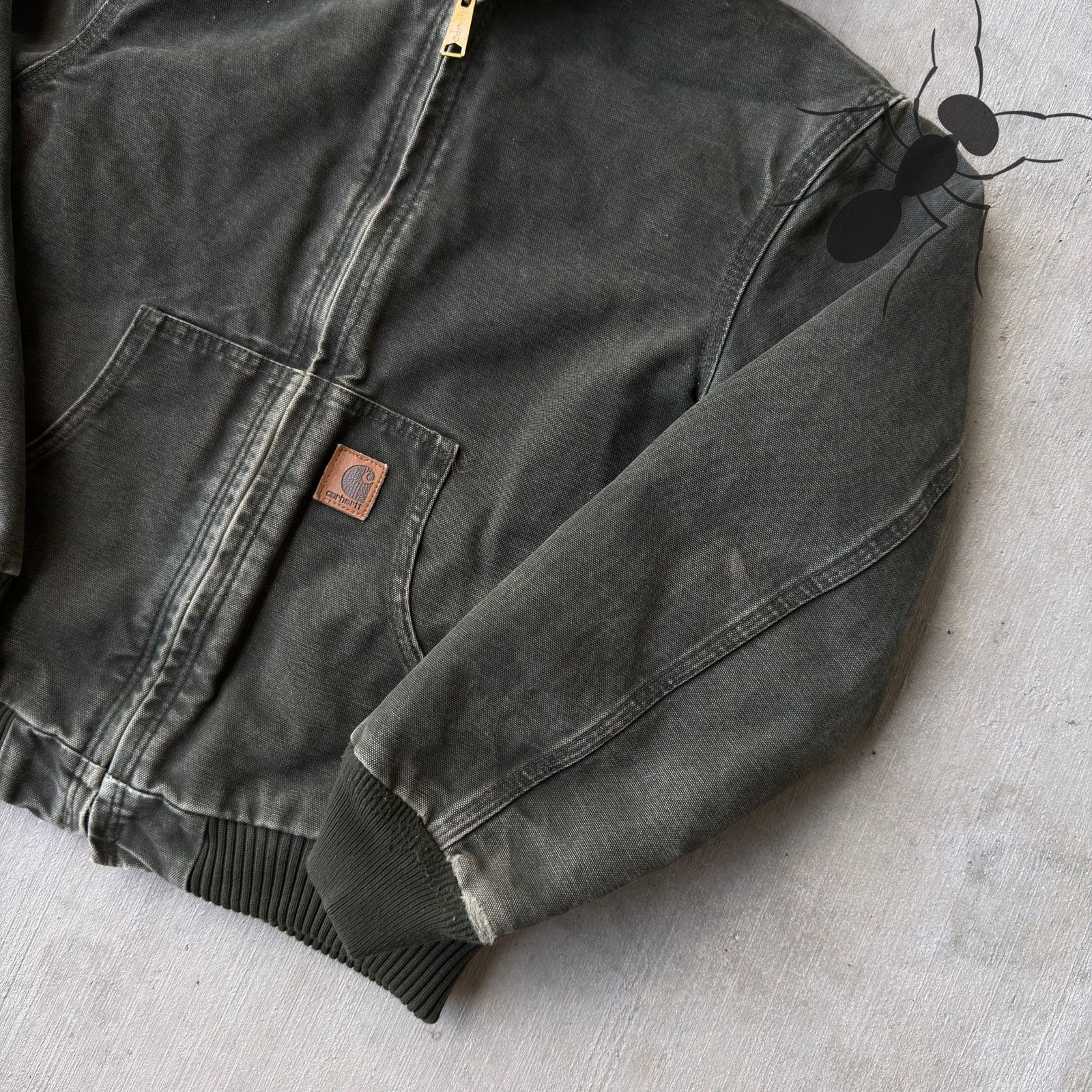 Carhartt × Vintage Carhartt YOUTH YJ130 MOS green hooded work wear jacket Size US XS / EU 42 / 0 - 4 Thumbnail