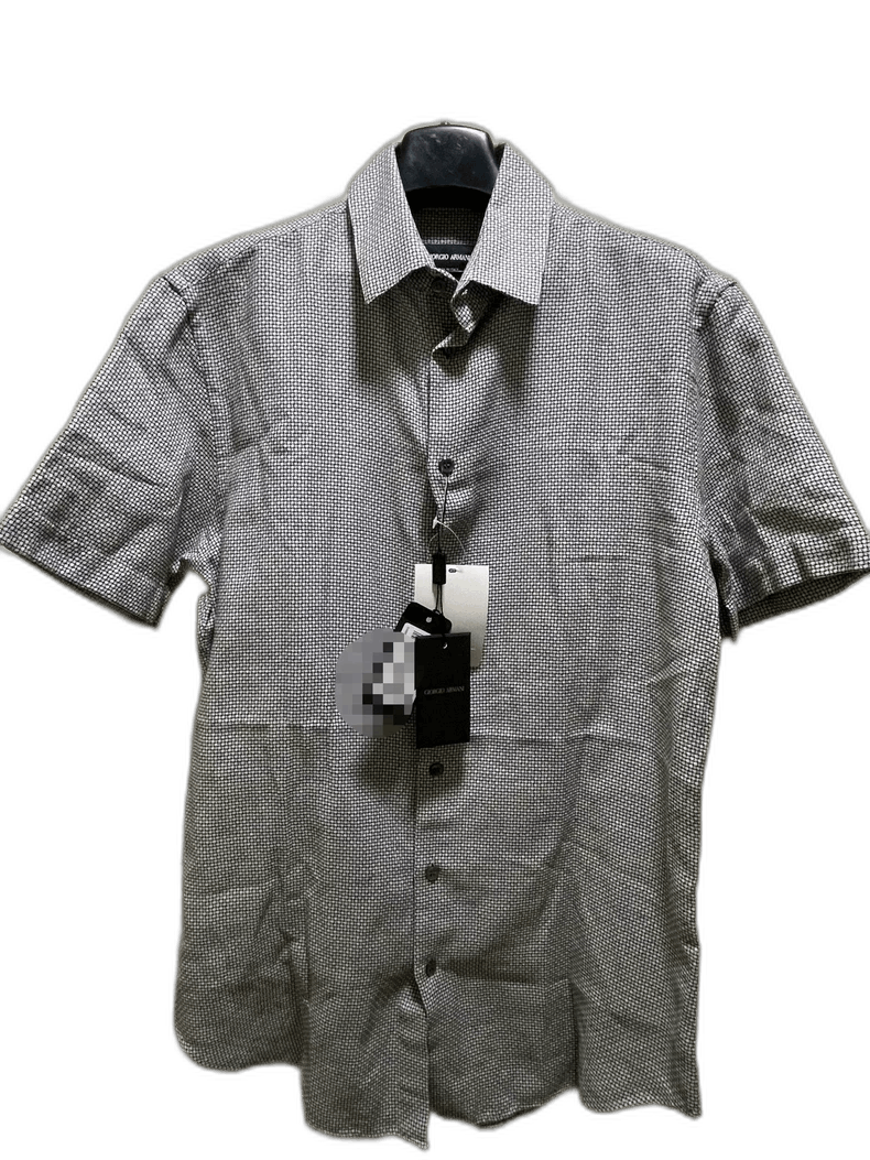 Emporio Armani Giorgio Armani Short Sleeve Shirt Blue Gray Size US M / EU 48-50 / 2 - 1 Thumbnail