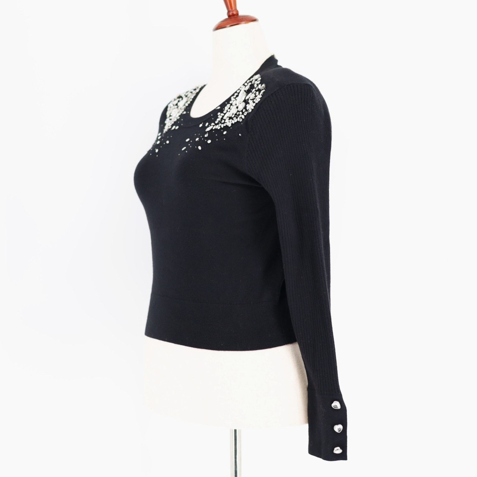 L'AGENCE L'AGENCE Women Rhinestone Cesca Luxury Sweater Size L Size L / US 10 / IT 46 - 6 Thumbnail