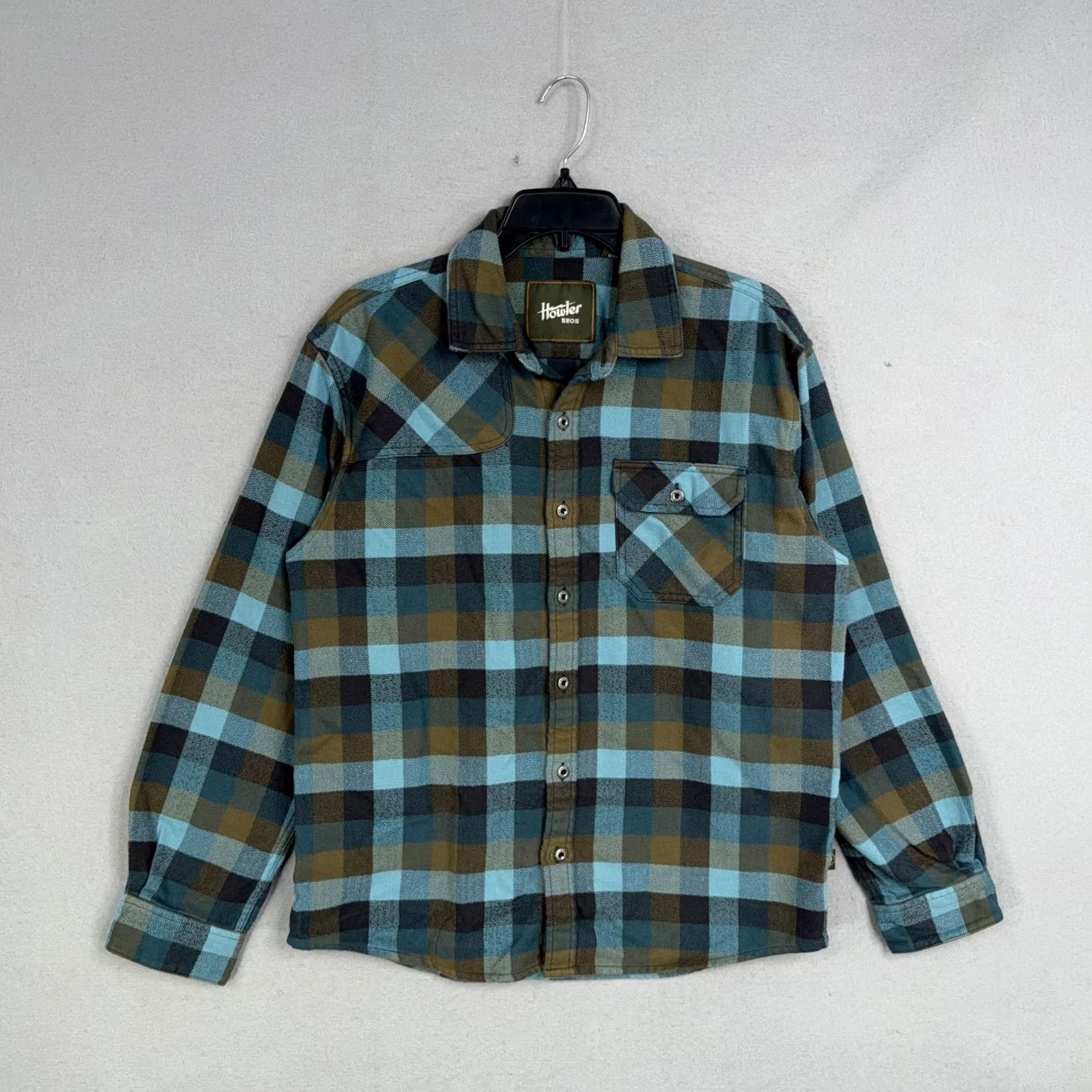 Vintage Howler Bros Mens Medium Blue Green Plaid Flannel Button Front Casual Size US M / EU 48-50 / 2 - 2 Thumbnail