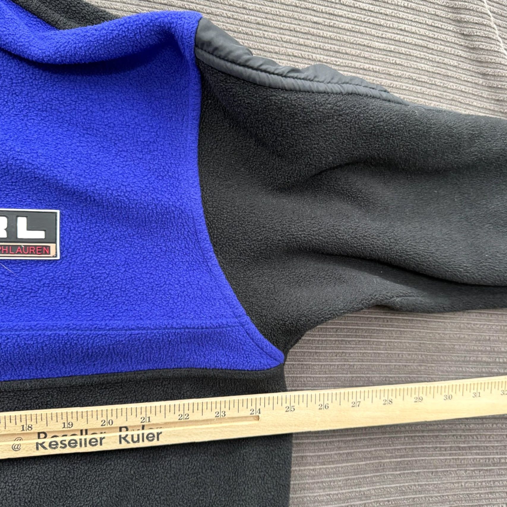 Polo Ralph Lauren Ralph Lauren Polo Sport Pullover Jacket Mens Large Black Blue Fleece 1/4 Zip RL Patch Logo Windbreaker Vintage Size US L / EU 52-54 / 3 - 6 Thumbnail