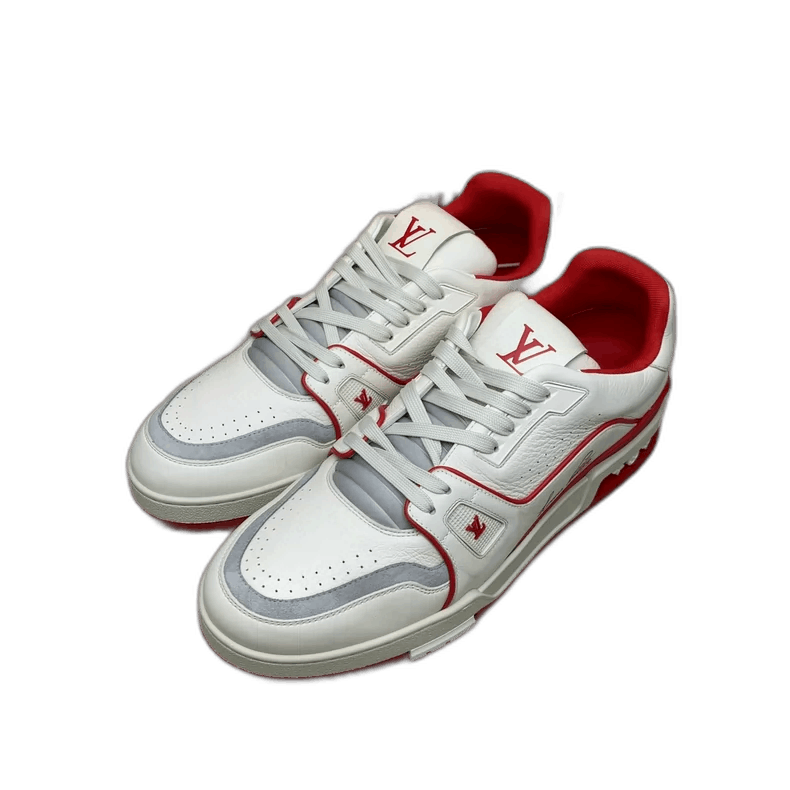 Louis Vuitton Louis Vuitton Trainer Sneakers in White and Red-yf Size US 9 / EU 42 - 1 Thumbnail