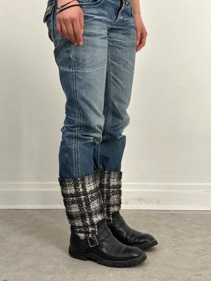 Chanel Chanel Black Leather Quilted Biker Boots Size US 8 / IT 38 - 2 Thumbnail