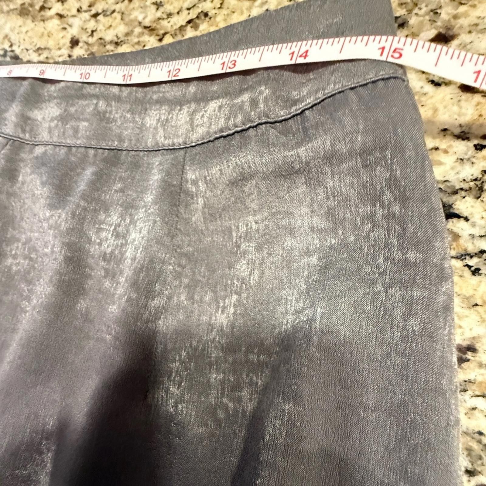 Other Outrageous Fortune shimmery silver wide leg dress pants SZ 8 Size 30" / US 8 / IT 44 - 9 Thumbnail