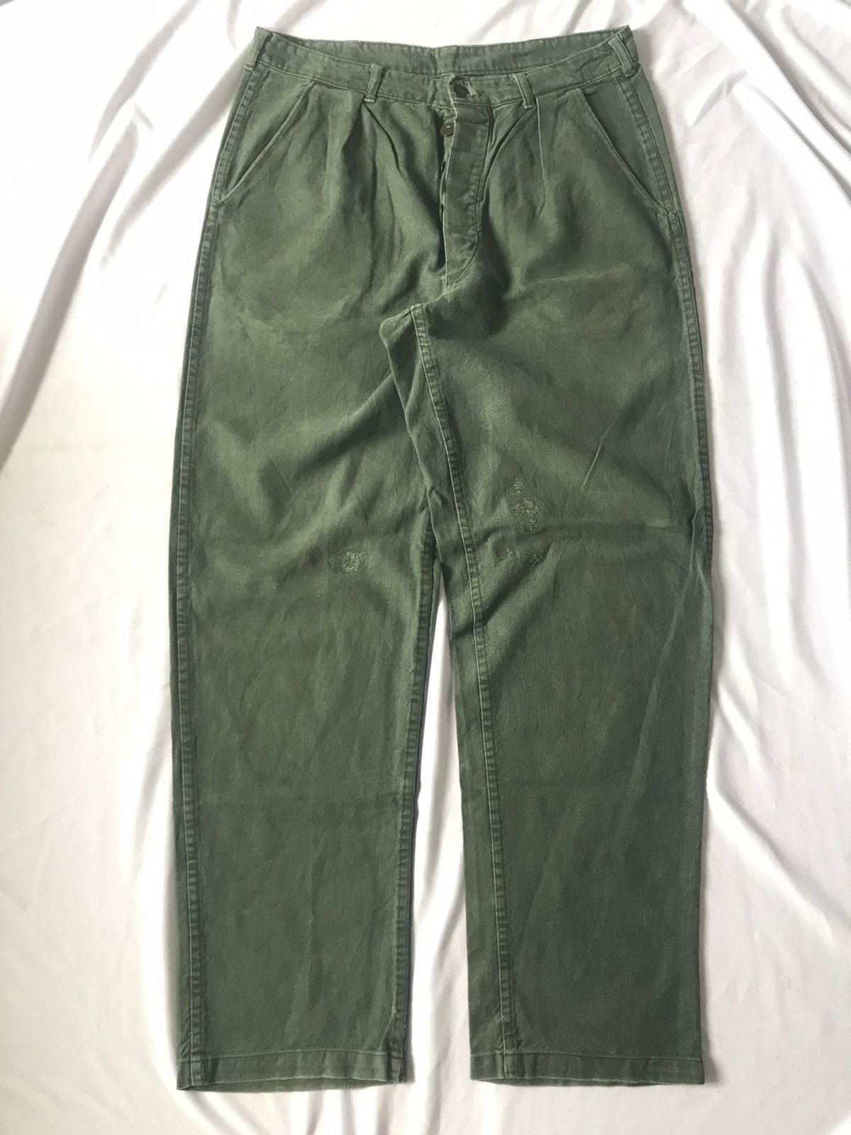 Image of Military x Vintage Swedish Army Trousers in Green, Men's (Size 30)