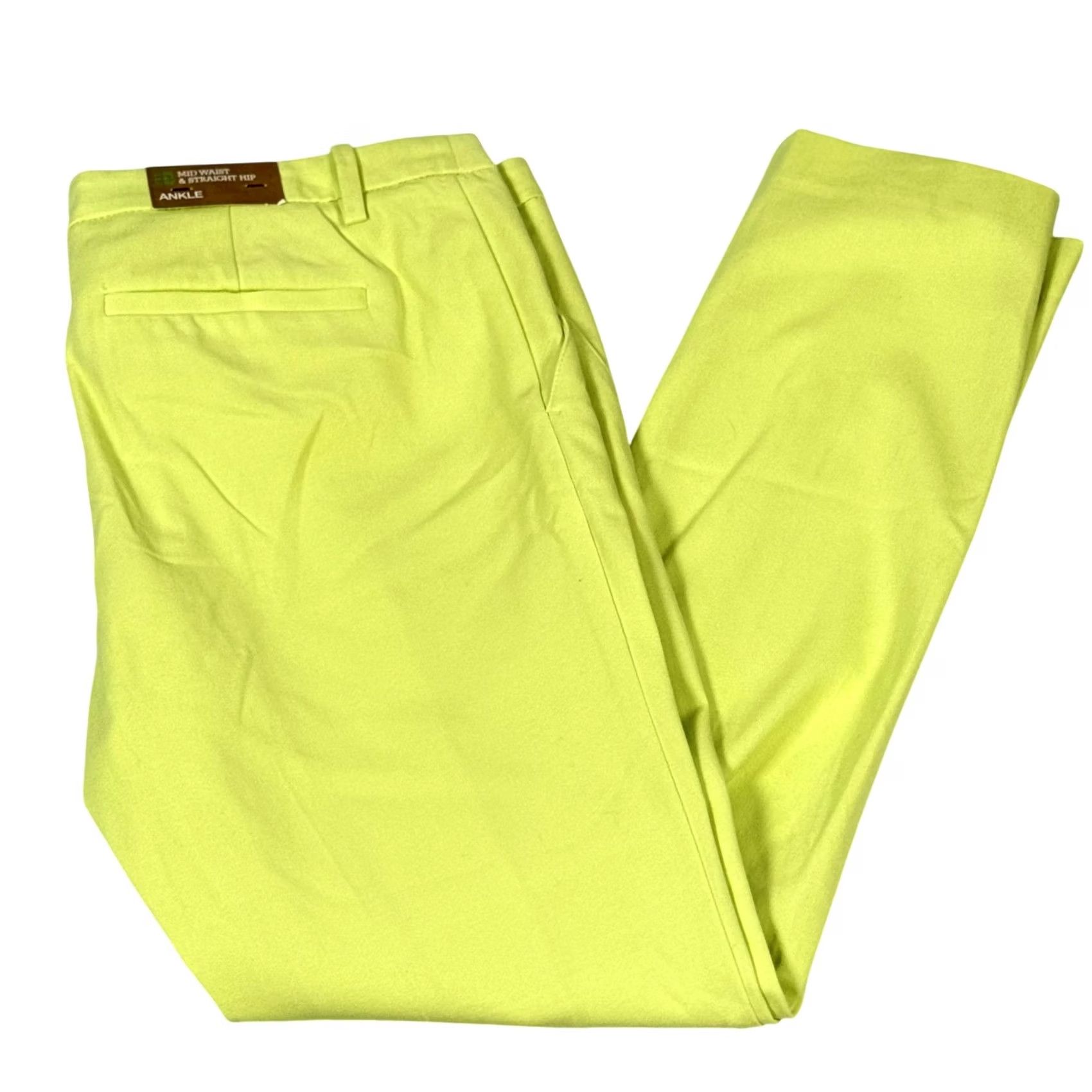 Mossimo Mossimo Pants Womens 8 Yellow Mid Waist Straight Ankle Stretch Chino Size 30" / US 8 / IT 44 - 2 Thumbnail