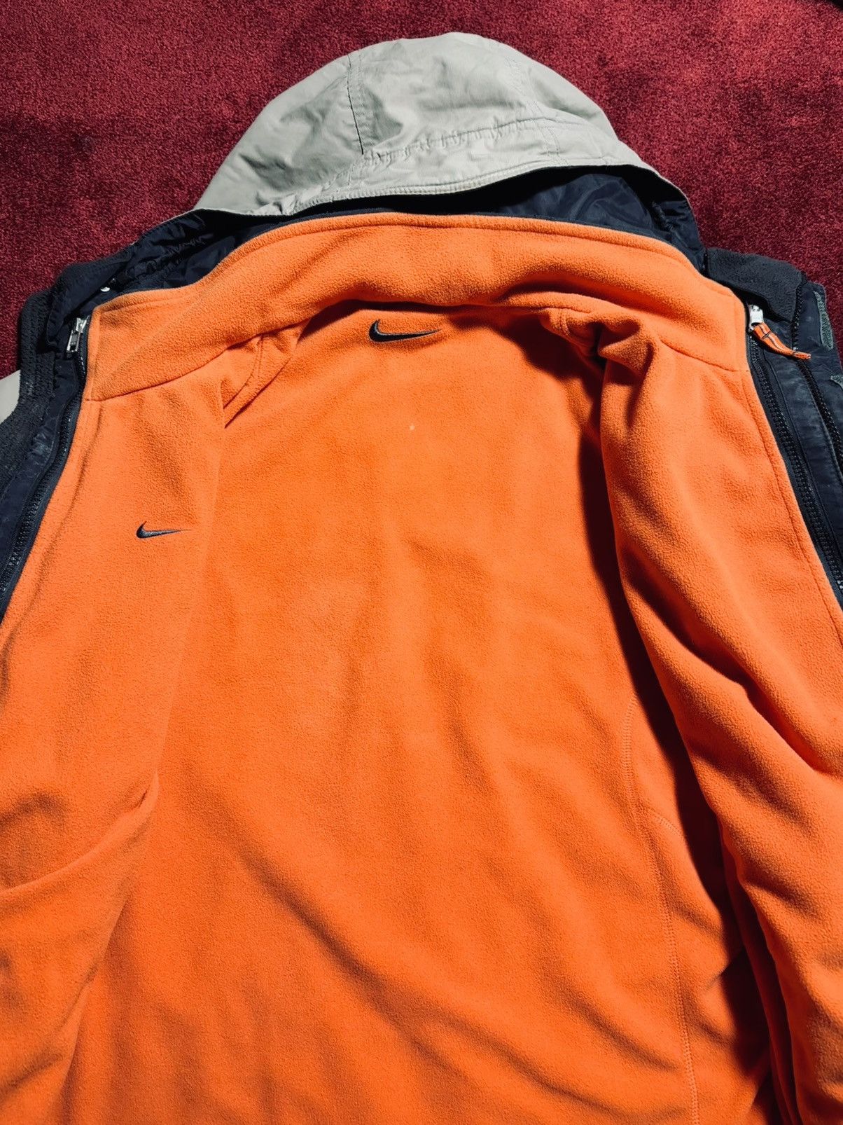 Nike × Vintage Vintage Y2K Nike Jacket Large windbreaker Coat Check Orange Size US L / EU 52-54 / 3 - 2 Thumbnail