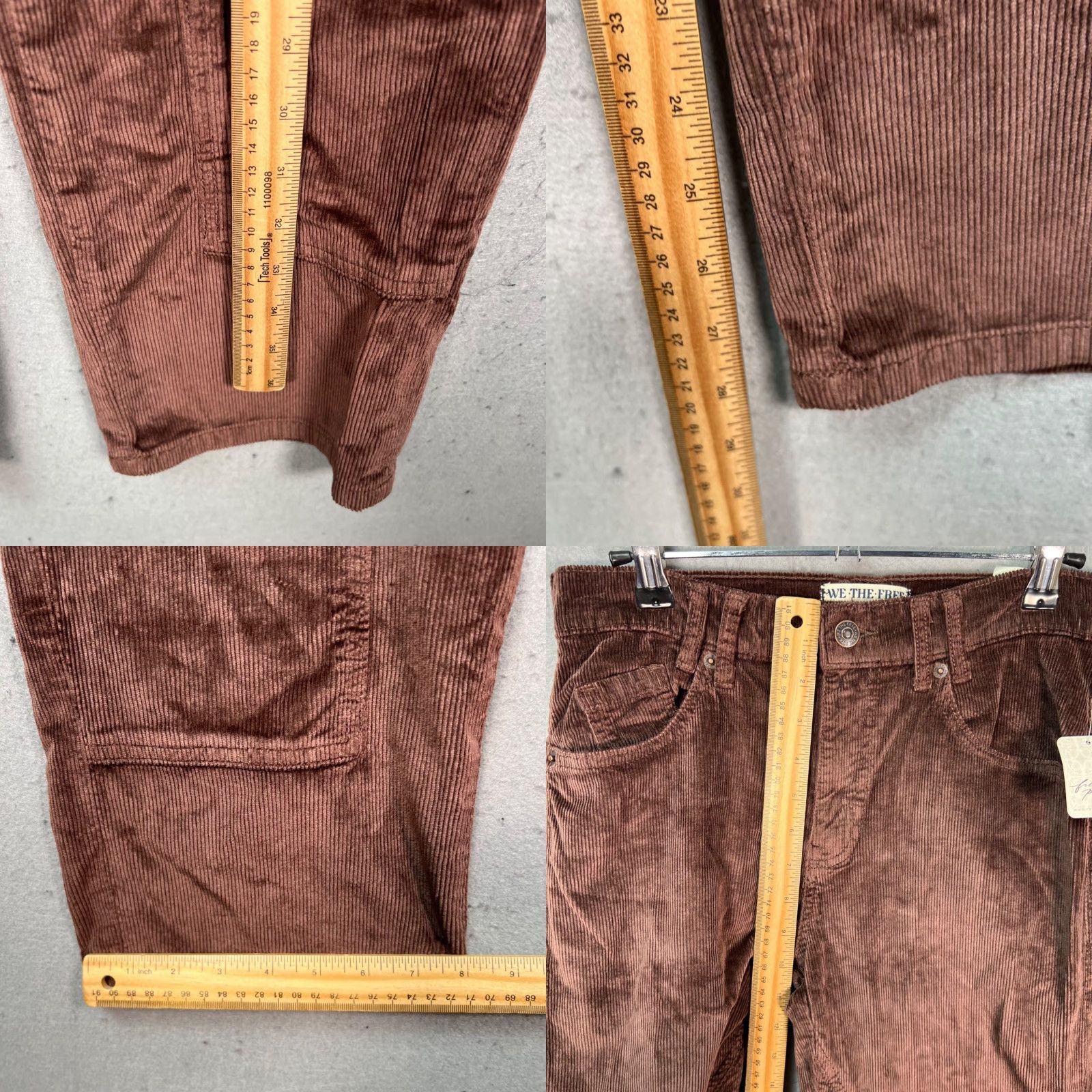 Free People Free People Womens 27 Corduroy Risk Taker High Rise Straight Leg Pants Brown NEW Size 27" / US 4 / IT 40 - 8 Thumbnail