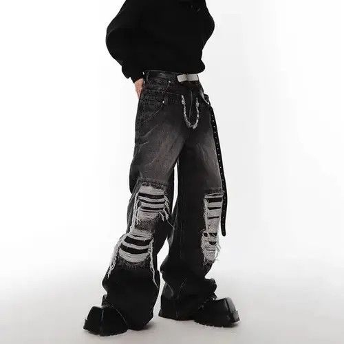 Designer × Japanese Brand × Vintage Damaged Jeans Niche Double Waist Size US 32 / EU 48 - 4 Thumbnail