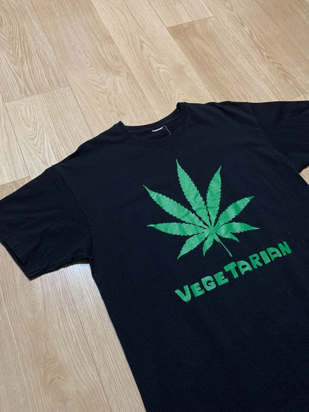 Vintage Vegetarian x Marijuana T-Shirt Smoke Drugs Size US L / EU 52-54 / 3 - 3 Thumbnail