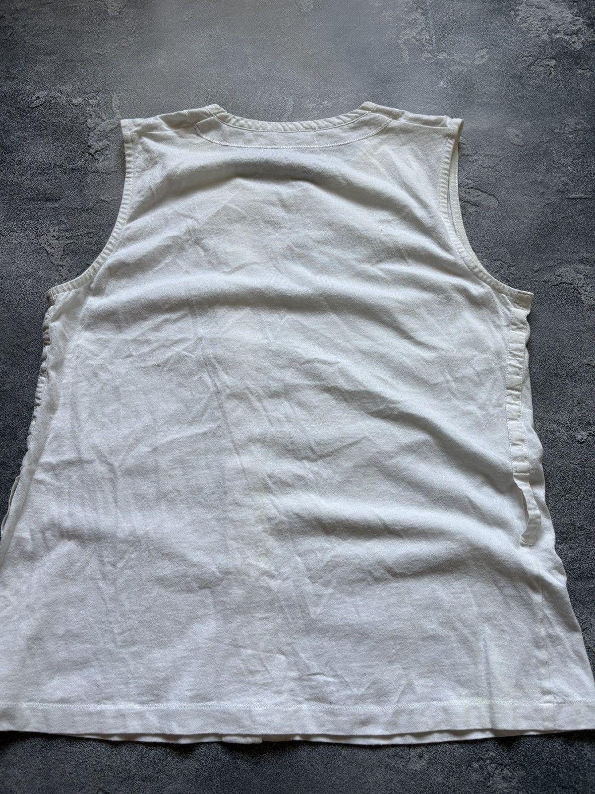 Dries Van Noten Vintage Dries Van Noten Asymmetric Button Up White Tank Top Size L / US 10 / IT 46 - 12 Thumbnail