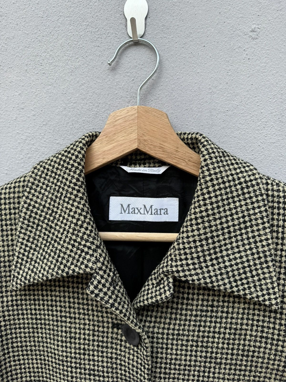 Max Mara MAX MARA Houndstooth Virgin Wool Tweed Crop Jacket Size S / US 4 / IT 40 - 2 Thumbnail