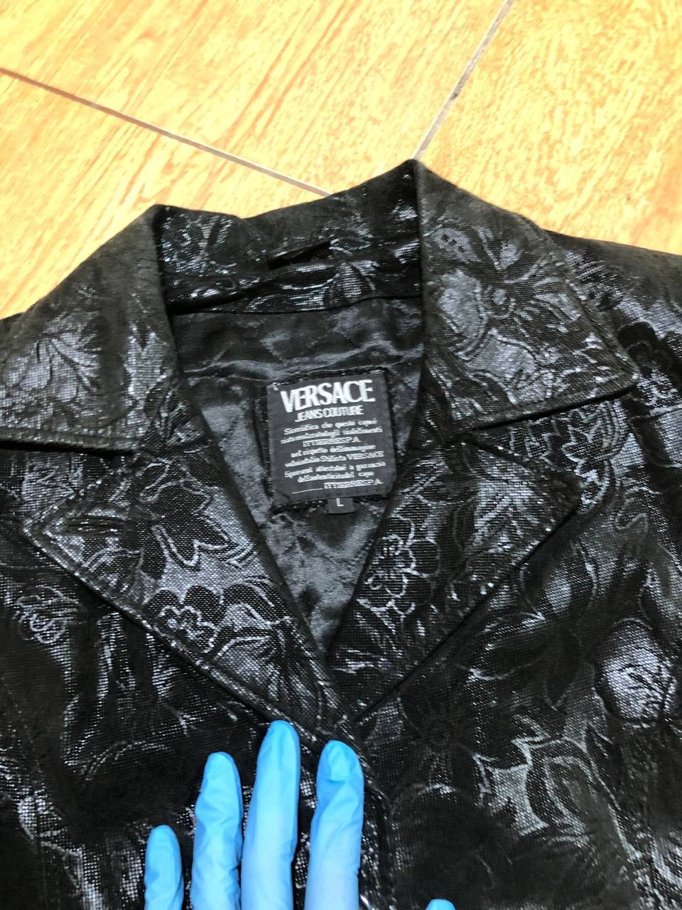 Versace Versace Vintage Textured Geometrical Jacket Size US L / EU 52-54 / 3 - 23 Thumbnail