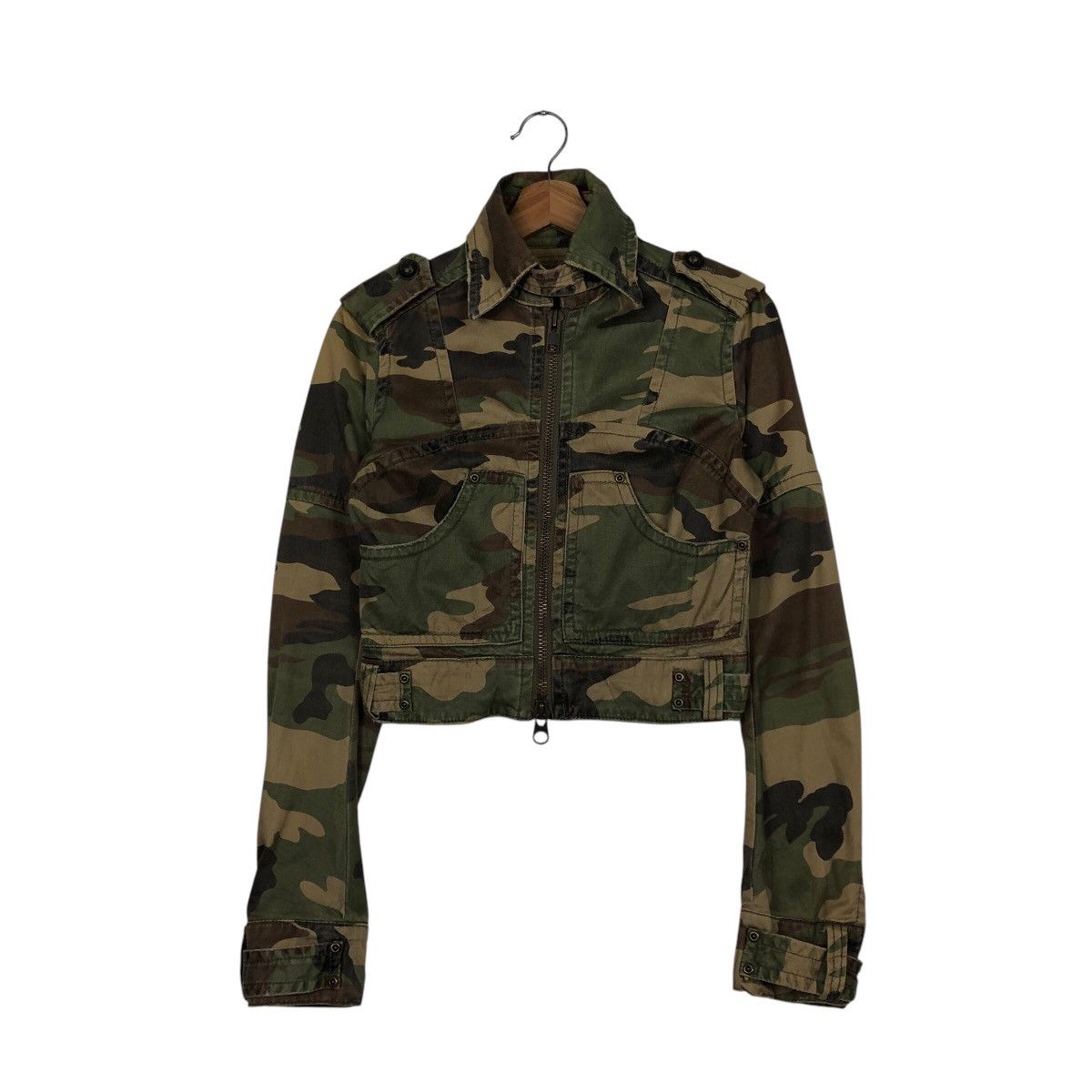 Japanese Brand 📌Vintage Cropped Biker Jacket Fakedelic Camouflage Military Size US M / EU 48-50 / 2 - 2 Thumbnail
