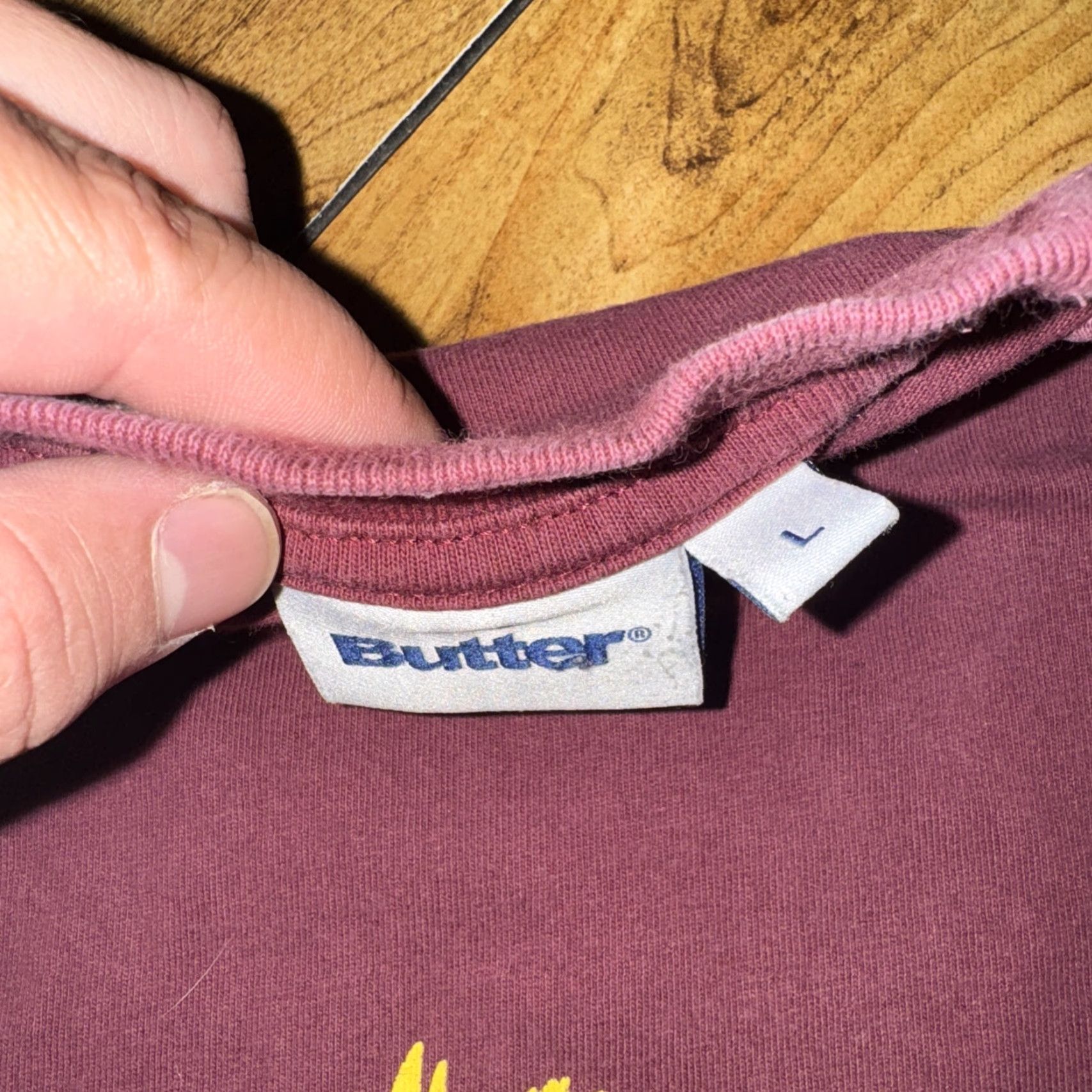Buttero Butter Skateboarding T-Shirt Men Large Burgundy Red 22x28 Shirt Size US L / EU 52-54 / 3 - 3 Thumbnail