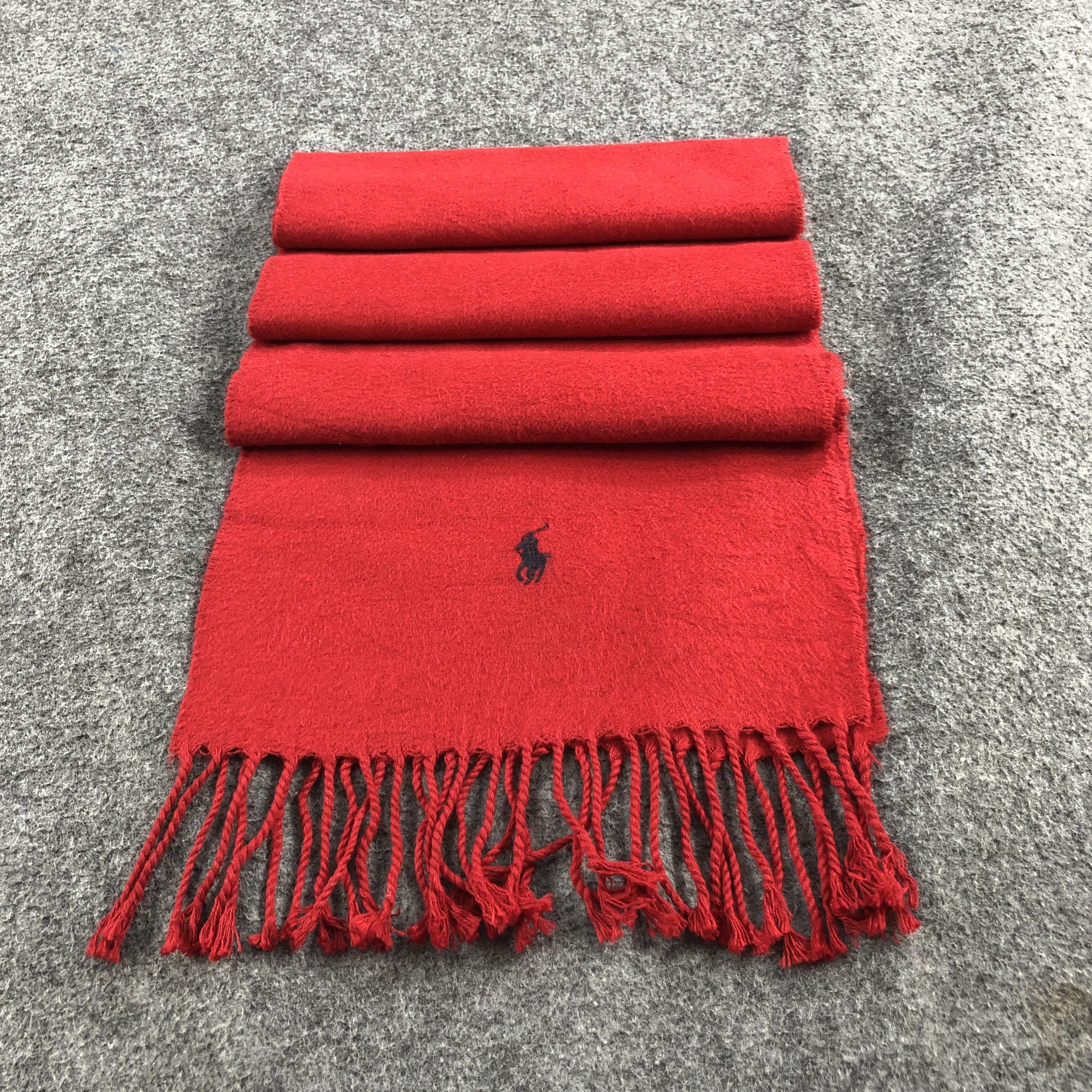 Polo Ralph Lauren Polo Ralph Lauren Red Cotton Scarf Muffler V856 Size ONE SIZE - 2 Thumbnail