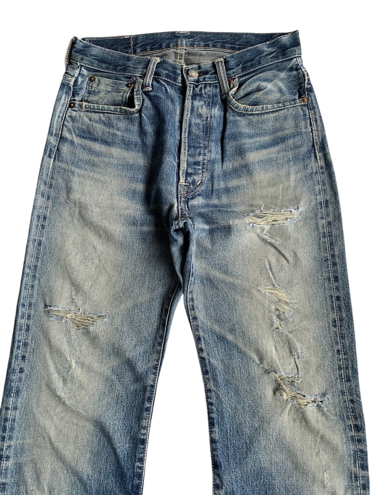 OMNIGOD OMNIGOD JAPANESE BUTTON FLY SELVEDGE DISTRESSED DENIM🎌 Size US 28 / EU 44 - 7 Thumbnail