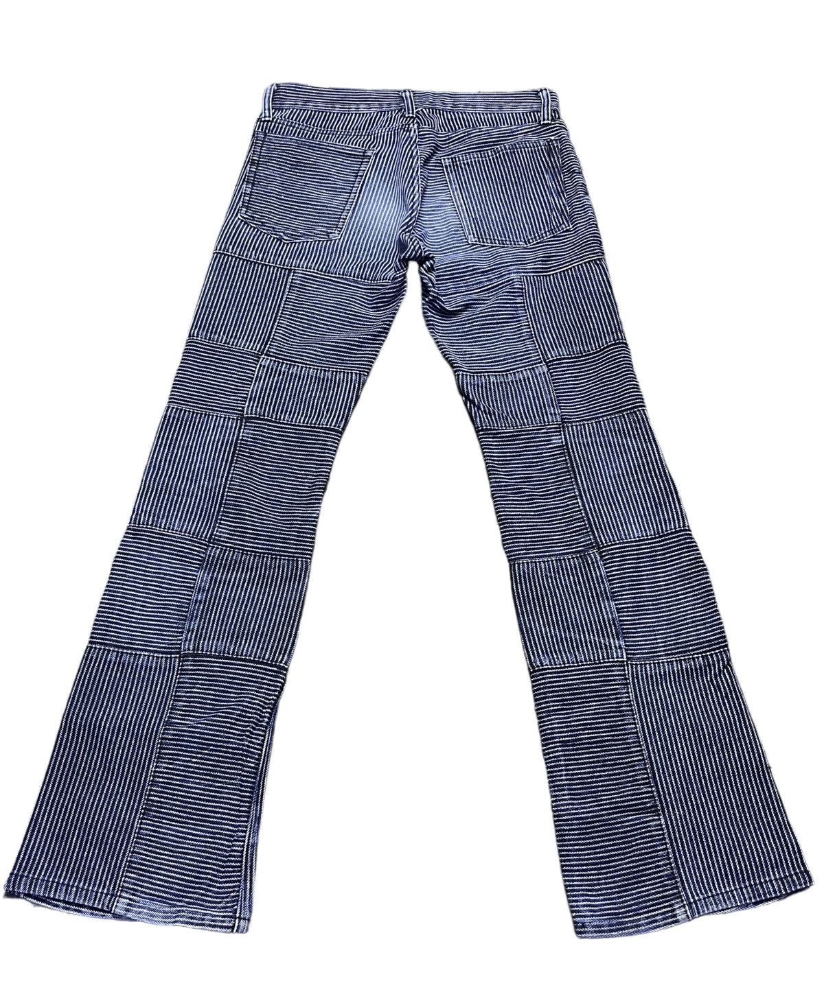 Self Edge RUPERT THE DIFFERENCE Hickory Stripes Patchwork Flare Denim Size US 28 / EU 44 - 3 Thumbnail