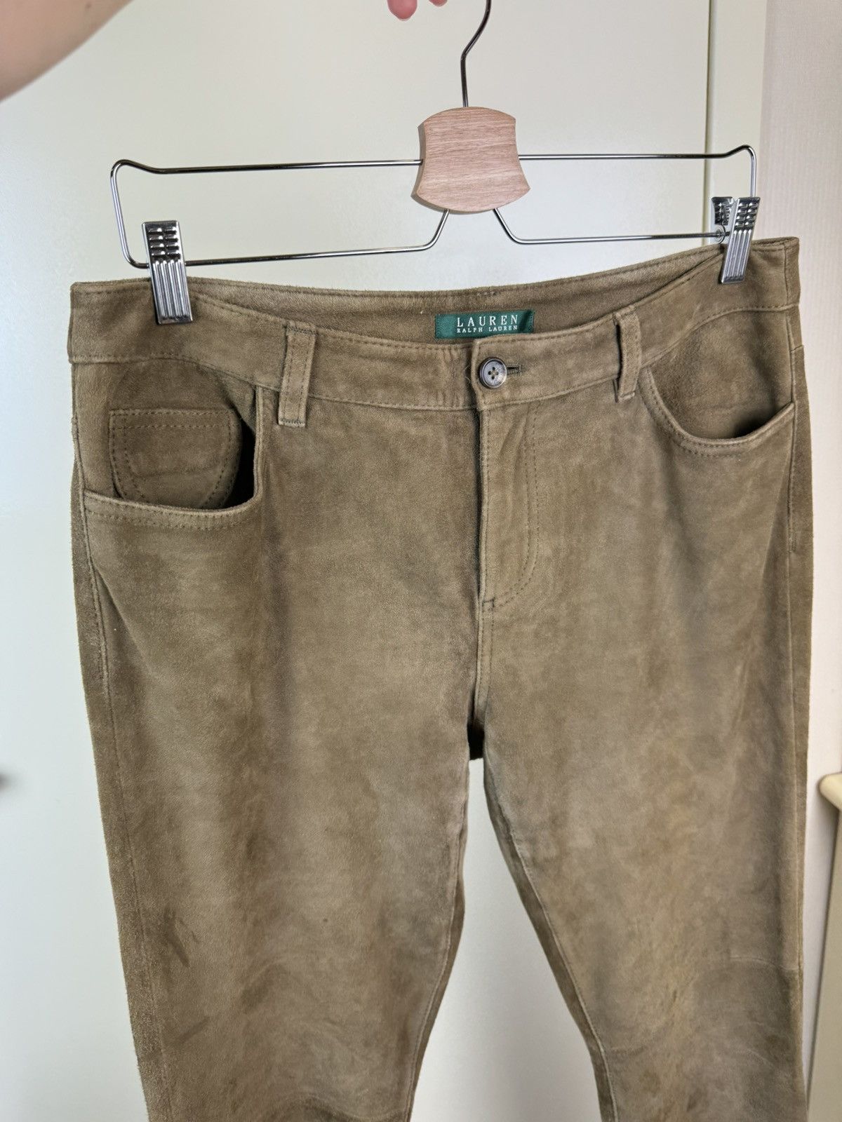 Lauren Ralph Lauren Ralph Lauren Suede Leather Brown Vtg Pants Trousers Cowboy Size 32" / US 10 / IT 46 - 13 Thumbnail