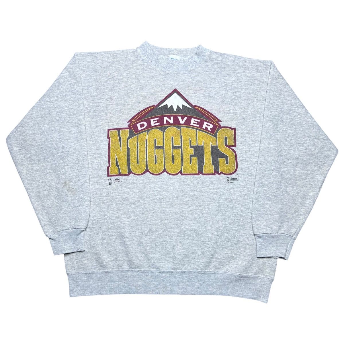 NBA × Salem Sportswear × Vintage 1990s NBA Denver Nuggets Logo Salem Sportswear Sweatshirt Size US L / EU 52-54 / 3 - 1 Thumbnail