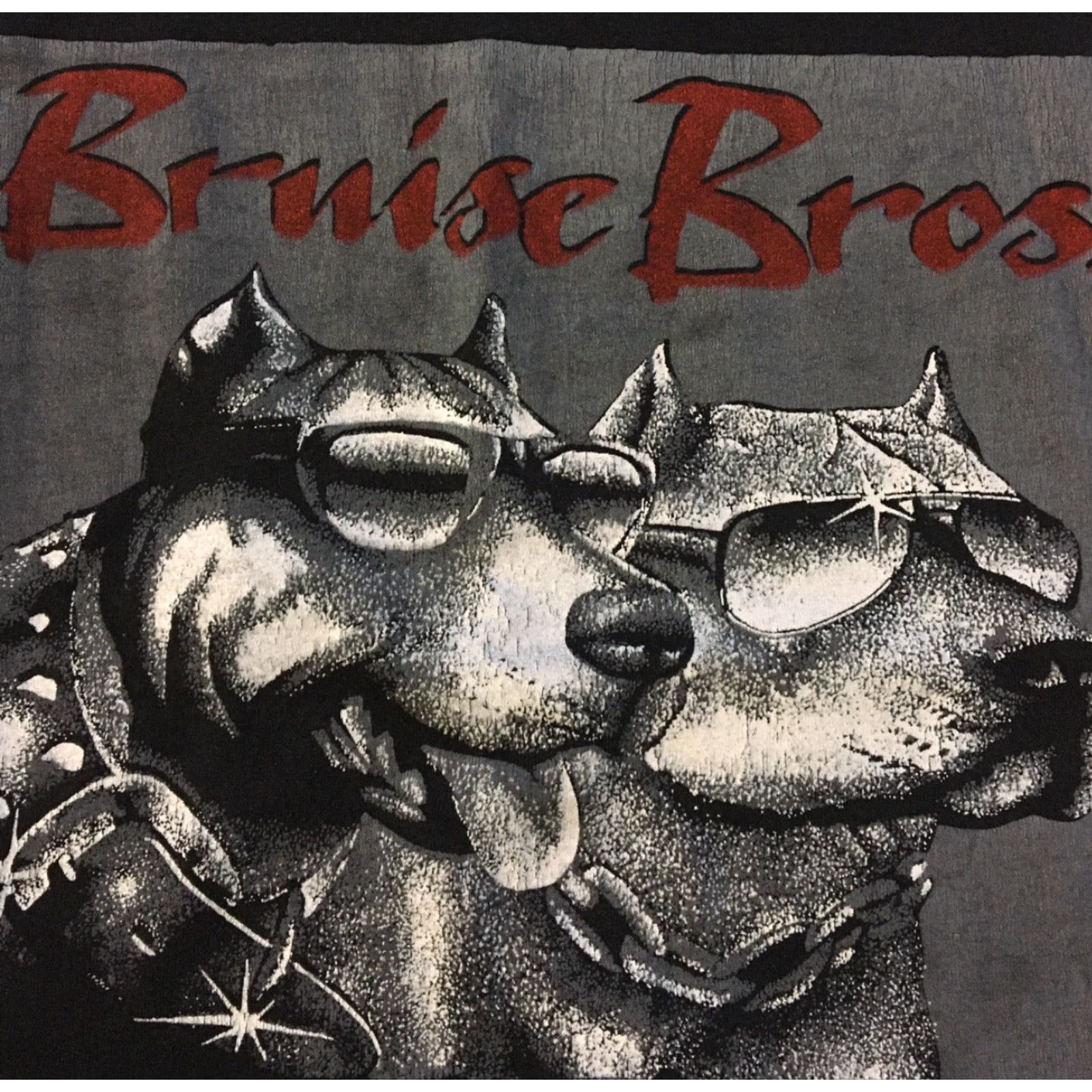 Vintage VINTAGE Bruise Bros Dogs Pitbull faded Shirt M Black USA Hip Hop 90s Grunge Screen Stars Men T-Shirt Short Sleeve Single Stitch Size US M / EU 48-50 / 2 - 2 Thumbnail