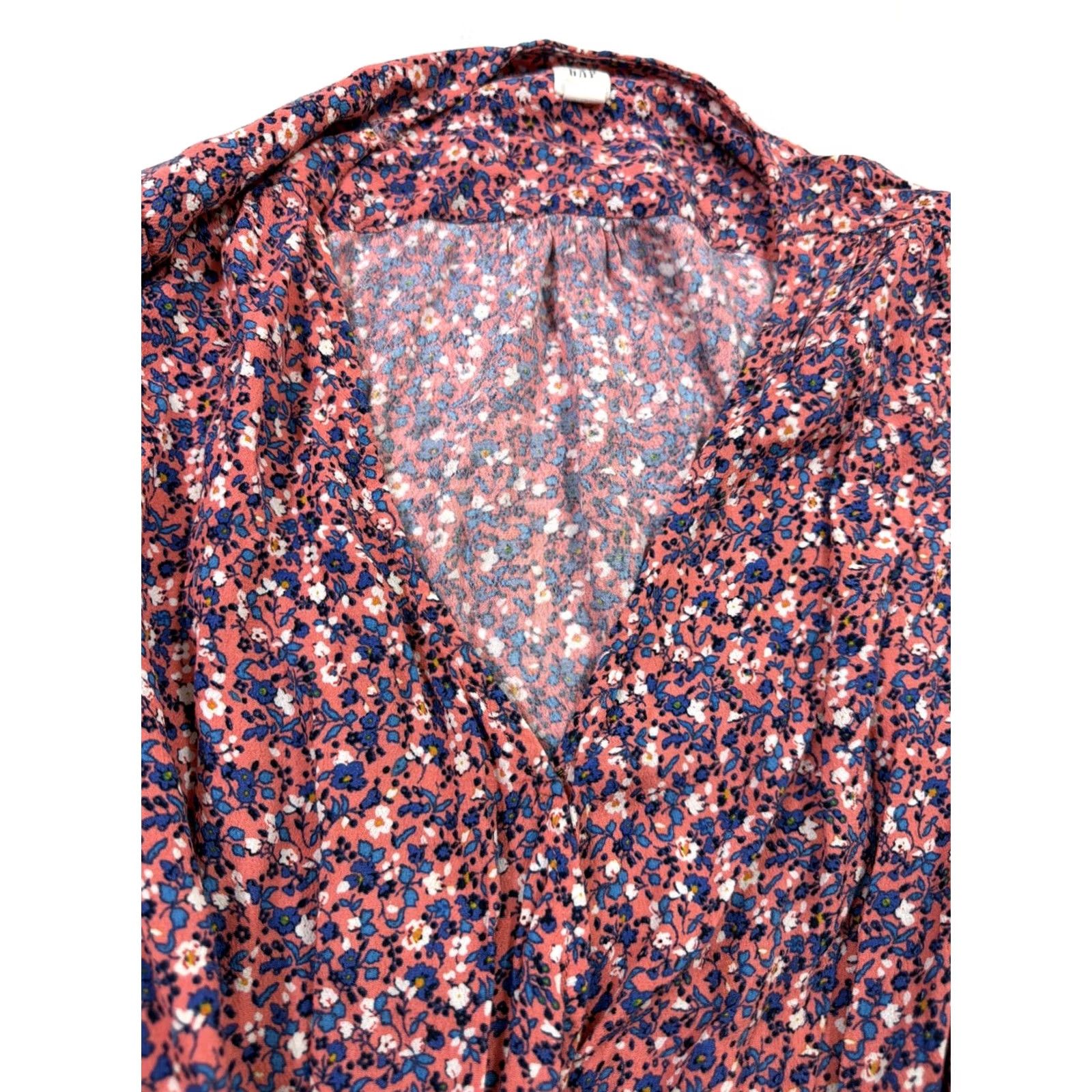 Gap VINTAGE? (No) -> Just: Gap Wrap Dress Women’s Medium Tie Sleeve Pink Flowers Pockets Knee Length Dress Size M / US 6-8 / IT 42-44 - 4 Thumbnail