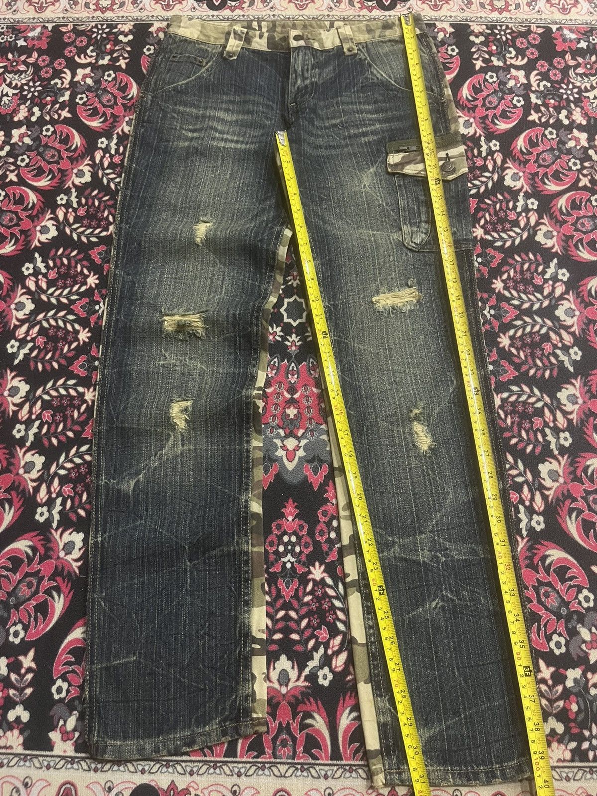 Japanese Brand Vintage Japanese Brand Hybrid Camo Jeans Cargo Style Denim Size US 29 - 11 Thumbnail