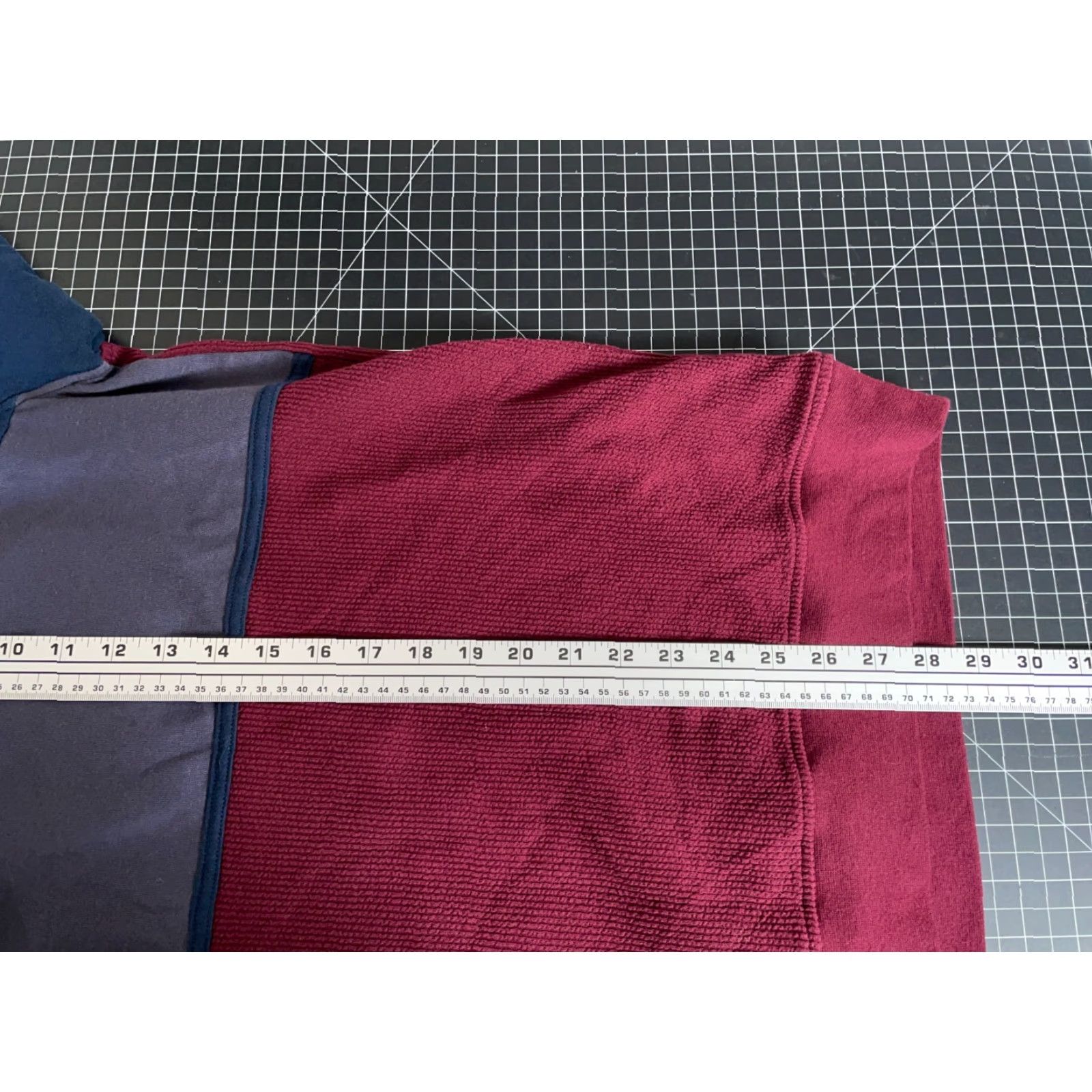 Haband Haband Polo Shirt Mens Adult XL Red Blue Striped Retro Textured Waffle Knit Long Sleeve Size US XL / EU 56 / 4 - 6 Thumbnail