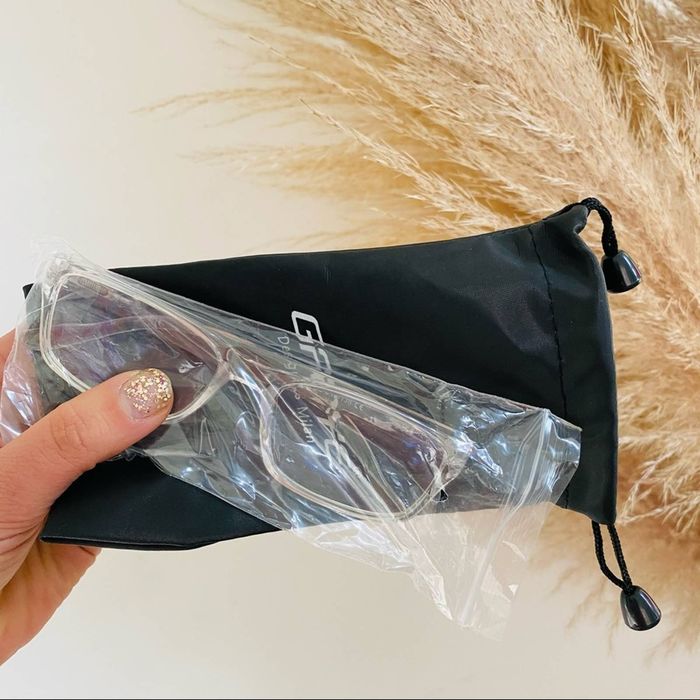 Anthropologie NEW Clear Plastic Rectangle Square Frame Blue Light