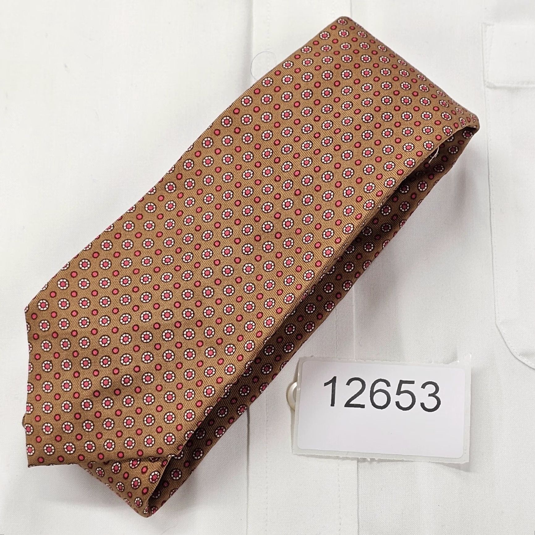 Polo Ralph Lauren VINTAGE Polo Ralph Lauren Necktie Mens Copper Geometric Red Polk Dots Silk Tie Size US M / EU 48-50 / 2 - 6 Thumbnail