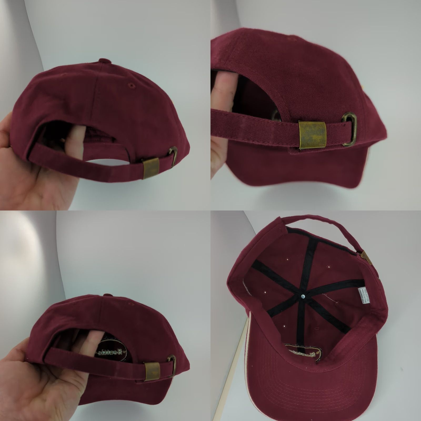 Vintage Seattle Baseball Hat Sandwich Cap Adjustable Strapback Burgundy Red Men Baseball Cap Classic Solid Cotton Knit Cap Adjustable Men’s Red Seattle Hat Size ONE SIZE - 8 Thumbnail