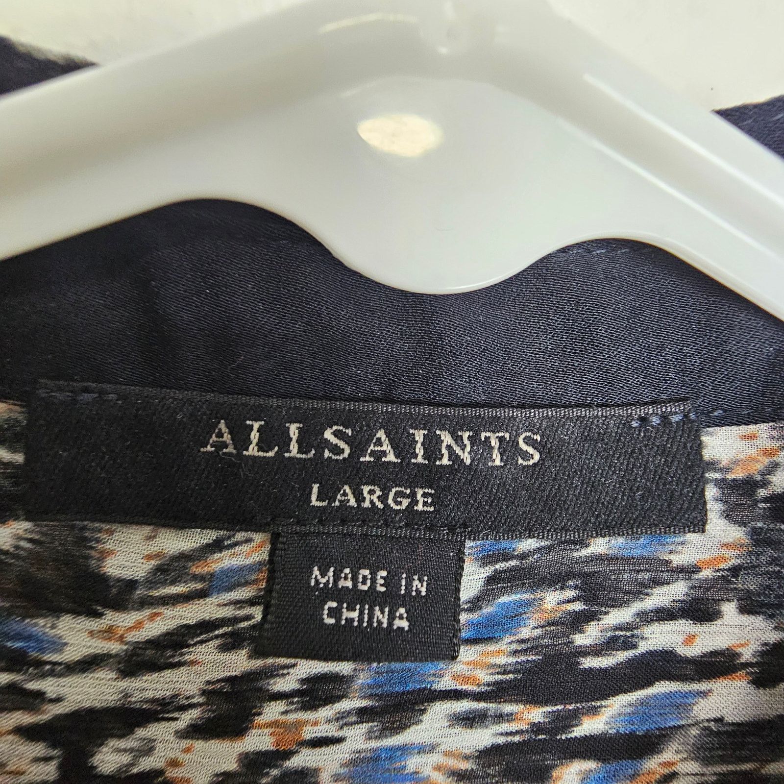 Allsaints AllSaints Blouse Black Button Front Long Sleeve Top Ruffle L Size L / US 10 / IT 46 - 6 Thumbnail
