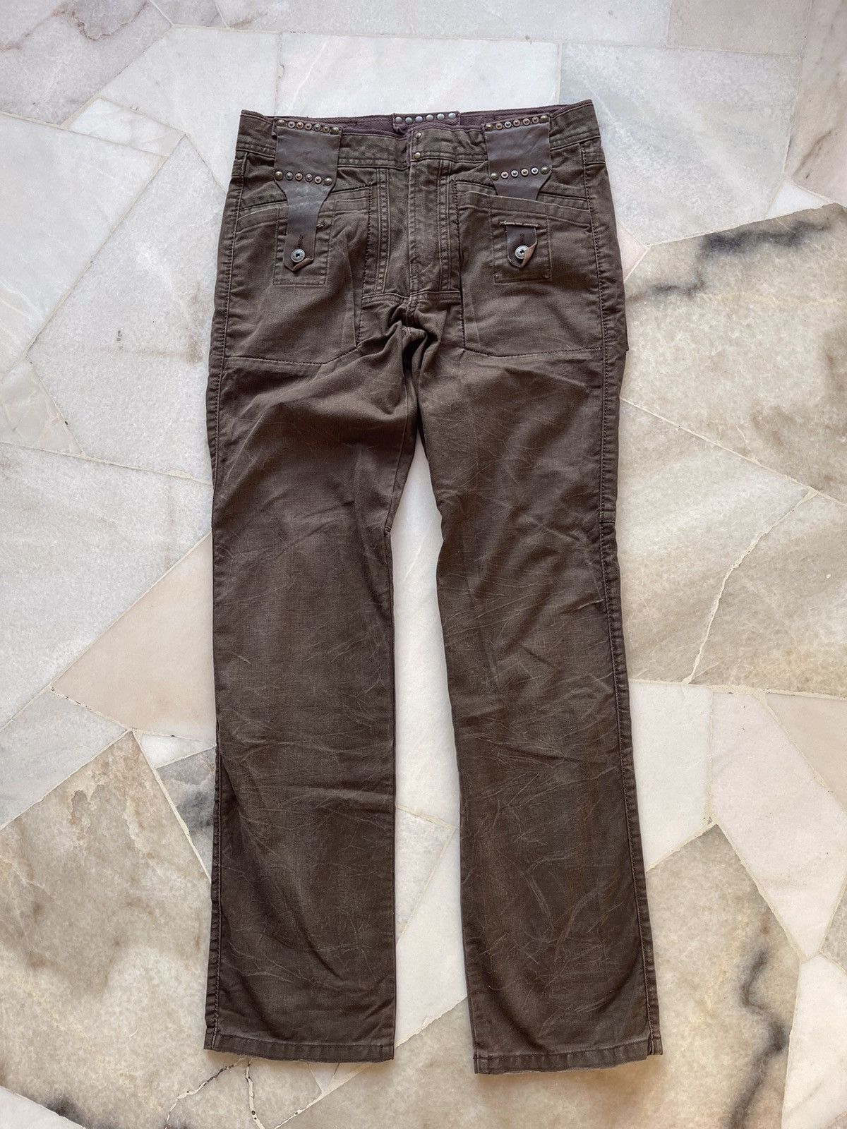Marithe + Francois Girbaud 90s Marithe Francois Girbaud Leather paded part Pants A6 Size US 30 / EU 46 - 16 Thumbnail