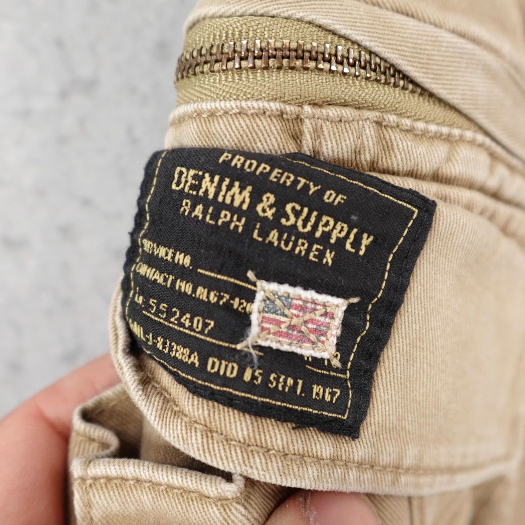 Ralph Lauren VINTAGE Ralph Lauren Cargo Shorts Mens 31 Khaki Denim & Supply Military Twill Utility Short Size US 31 - 3 Thumbnail