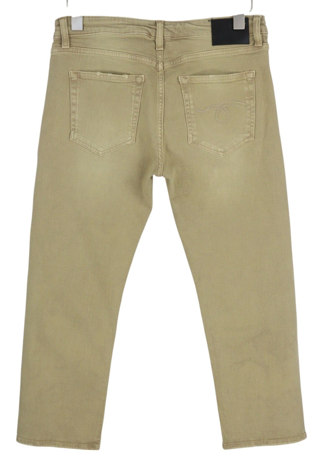 R13 BOY STRAIGHT 29 Washed Khaki Stretch Ankle Length 84435 Size 29" - 4 Thumbnail