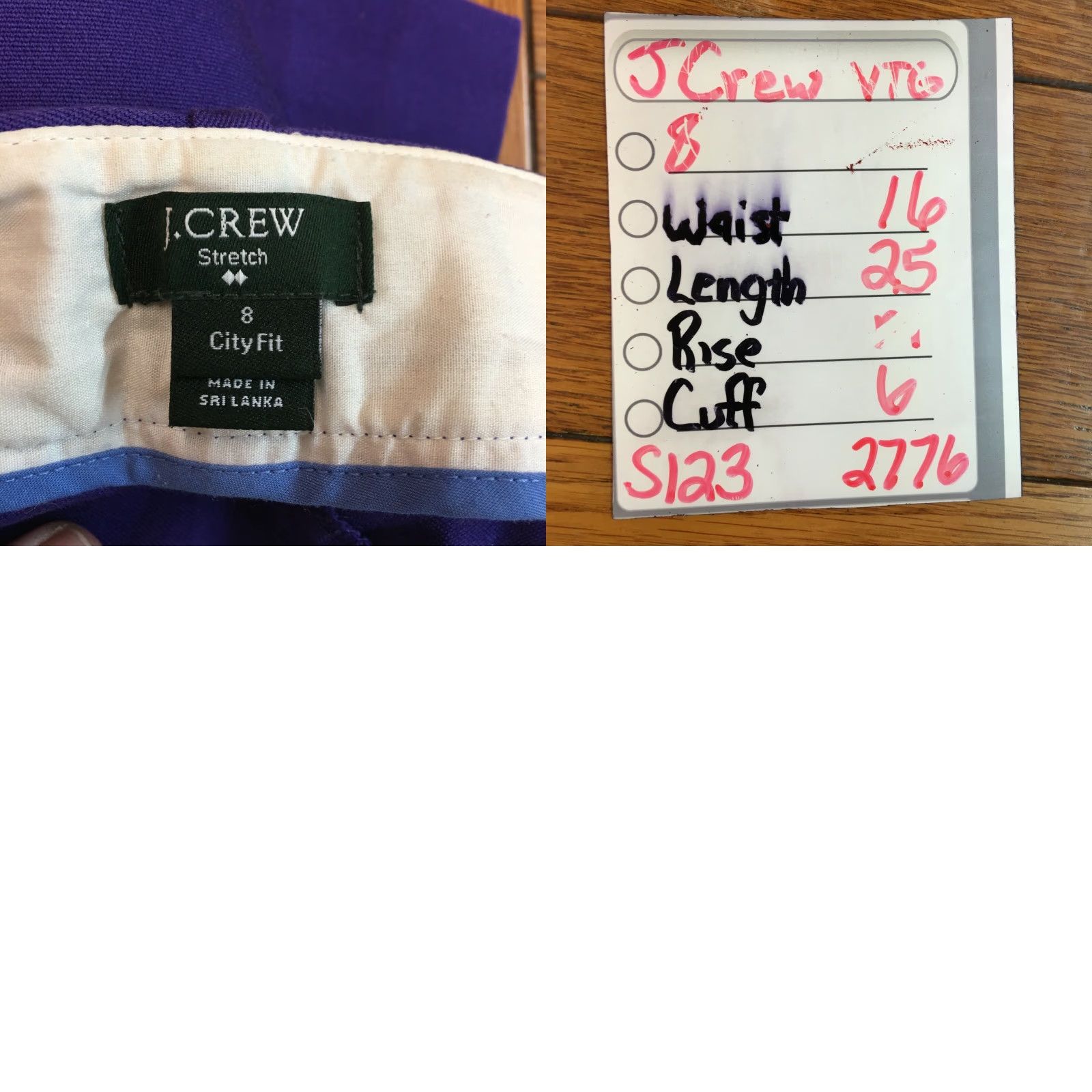 J.Crew Vintage J.Crew Womens Casual Straight Pants 8 Blue Cotton Spandex Mid Rise Flat Front Slim Fit Size 32" / US 10 / IT 46 - 8 Thumbnail