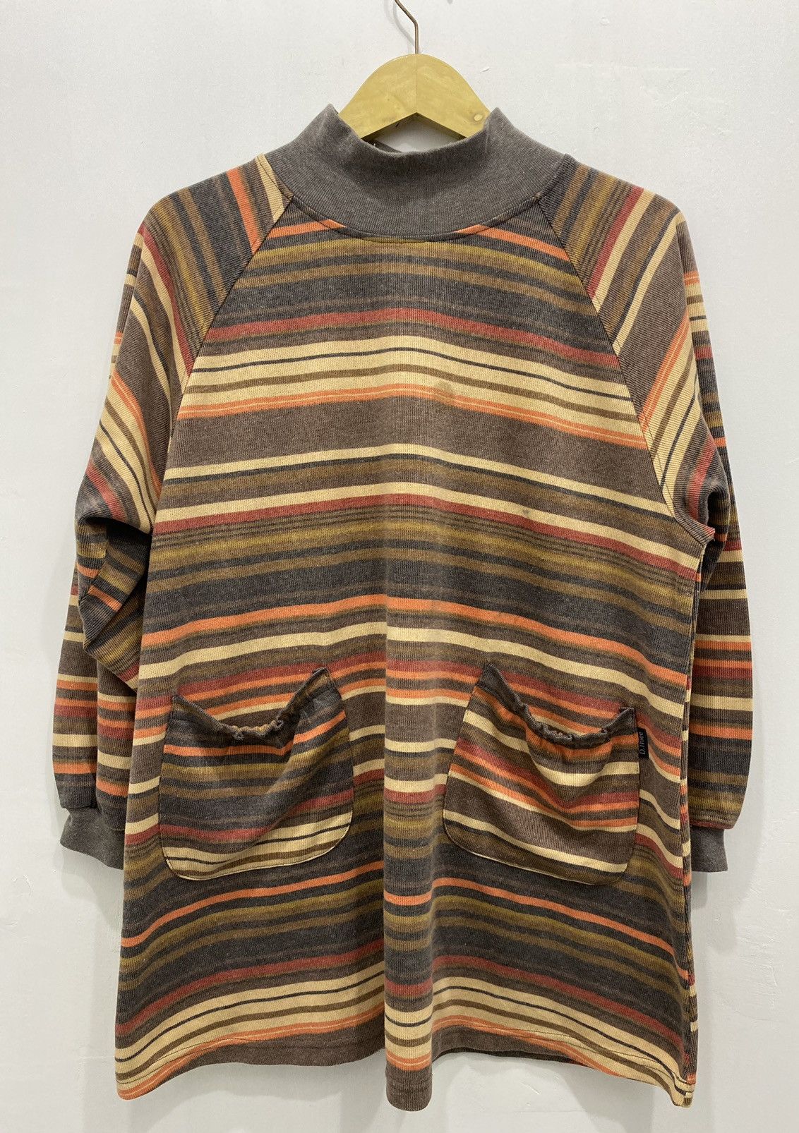 Vintage D Three Striped Vintage Earth Tone Nerdy Top Japanese Style Size ONE SIZE - 1 Thumbnail