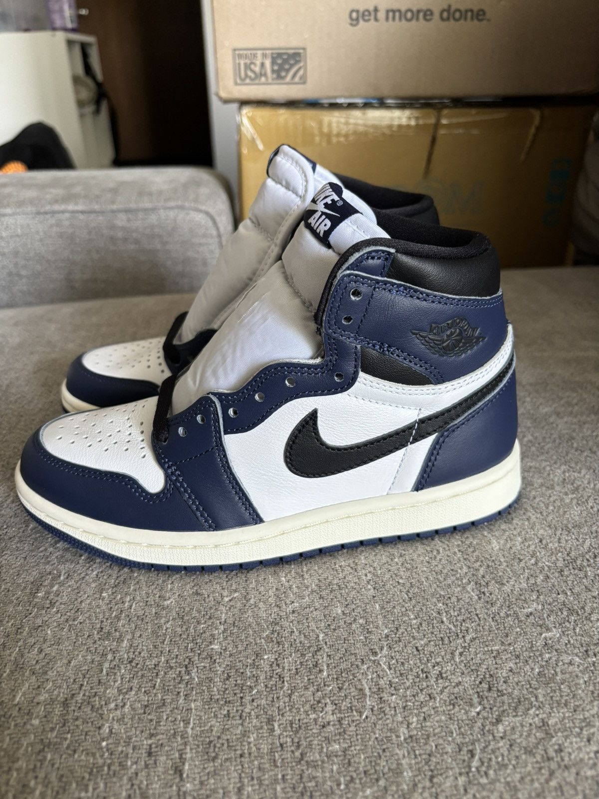 Jordan Brand Air Jordan 1’s Midnight Blue, Size 4M BRAND NEW NO BOX Size US 5 / EU 37 - 1 Thumbnail