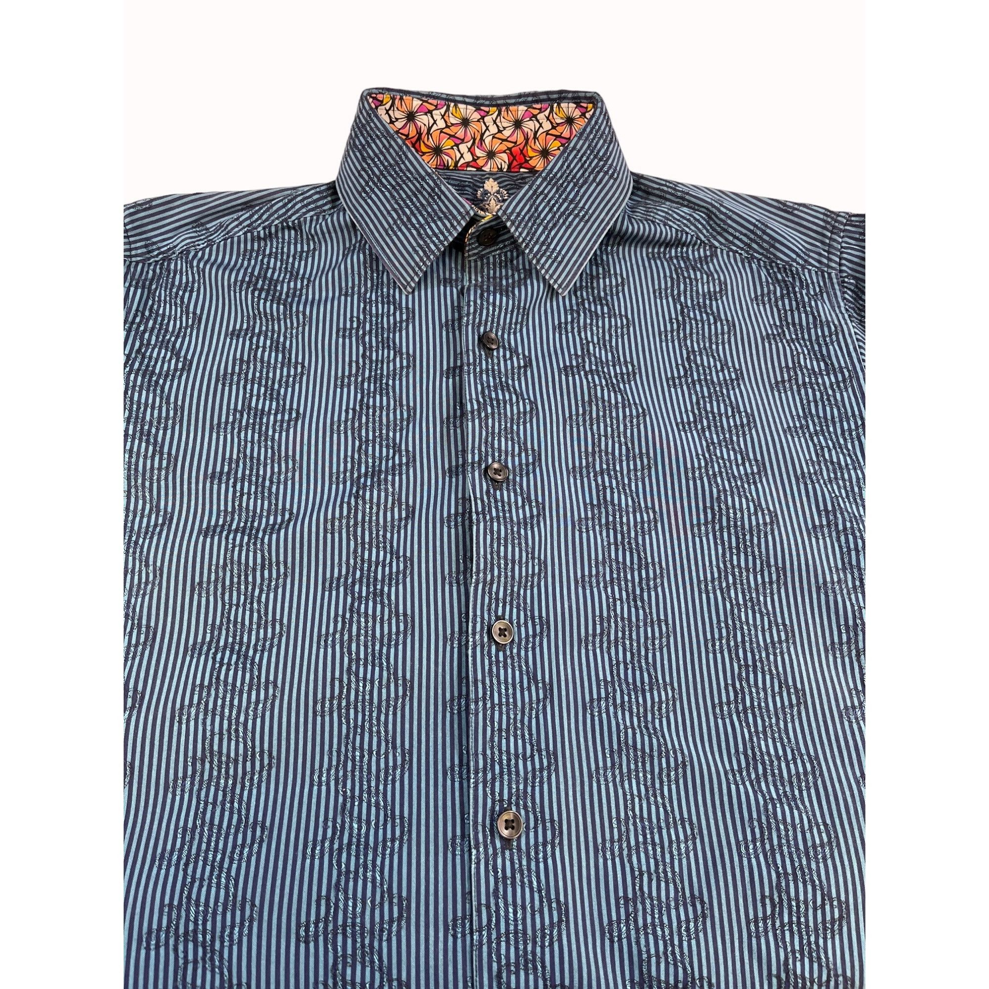 Robert Graham Robert Graham Men's Blue Striped & Paisley Button Up Shirt S Size US S / EU 44-46 / 1 - 3 Thumbnail