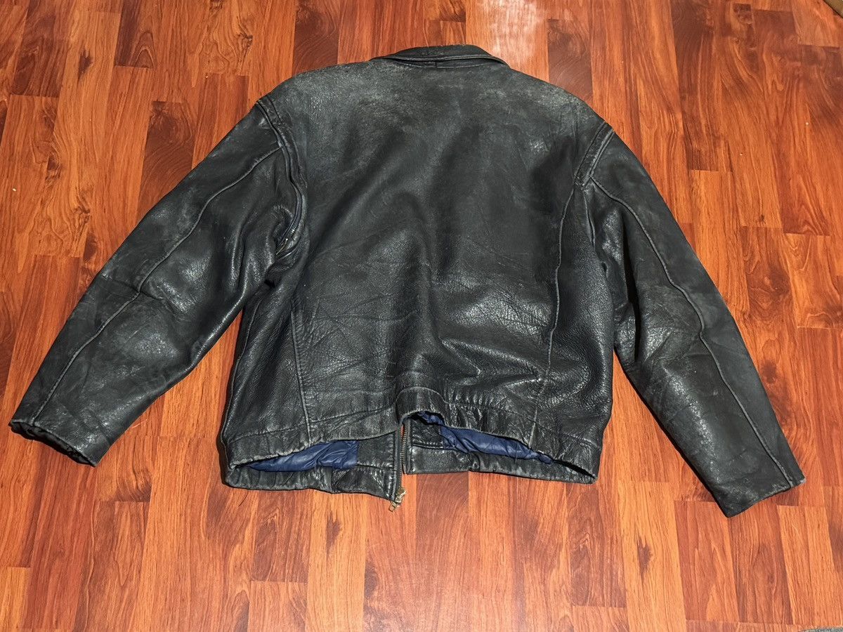 Vintage 80s Vintage French Army Pilot Leather Jacket Size 3 Size US L / EU 52-54 / 3 - 2 Thumbnail