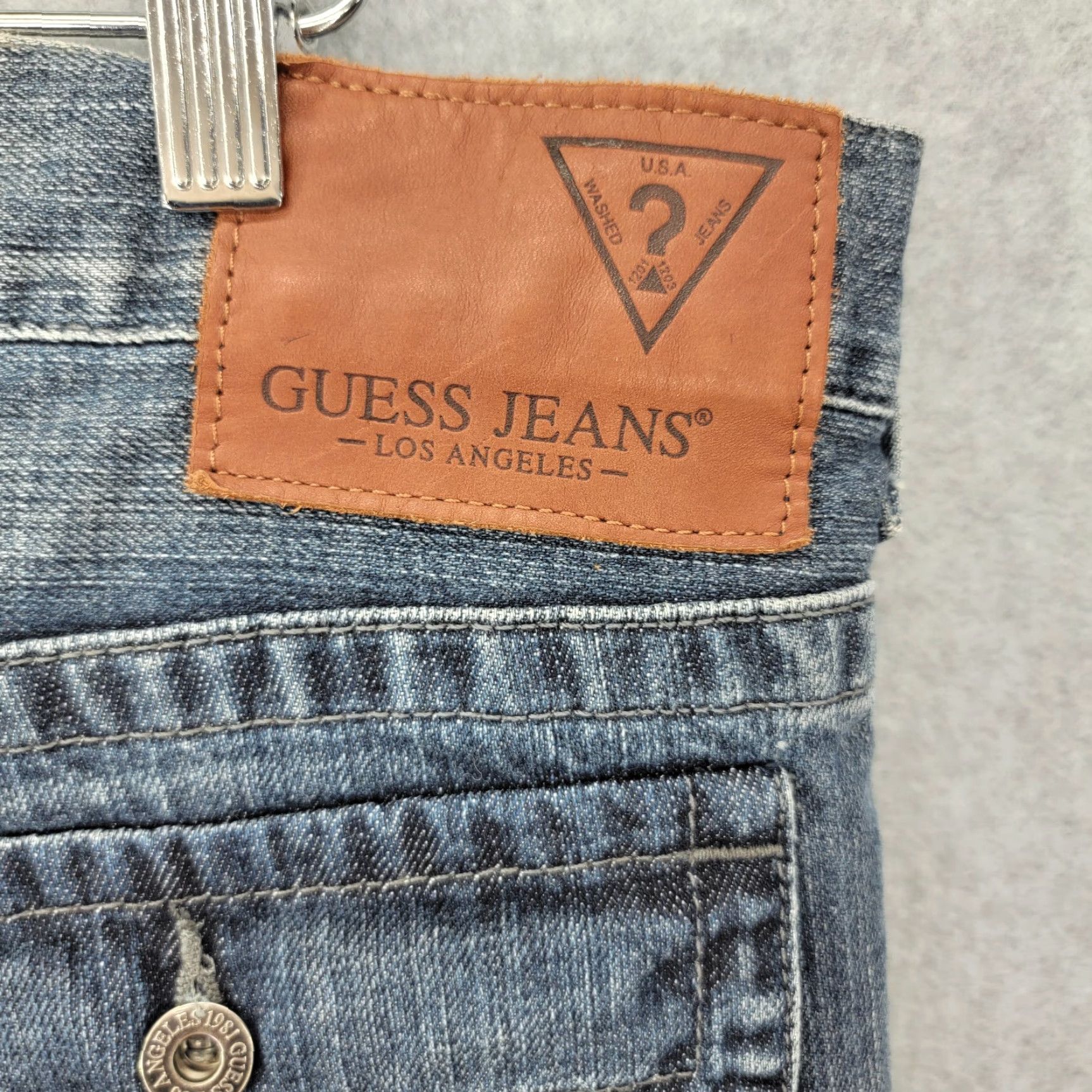 Guess Guess Pasadena Straight Jeans Mens 38x32 Back Flap Pocket 90s Vintage Blue Denim Cotton Brand GUESS Shirt? Size US 38 / EU 54 - 7 Thumbnail