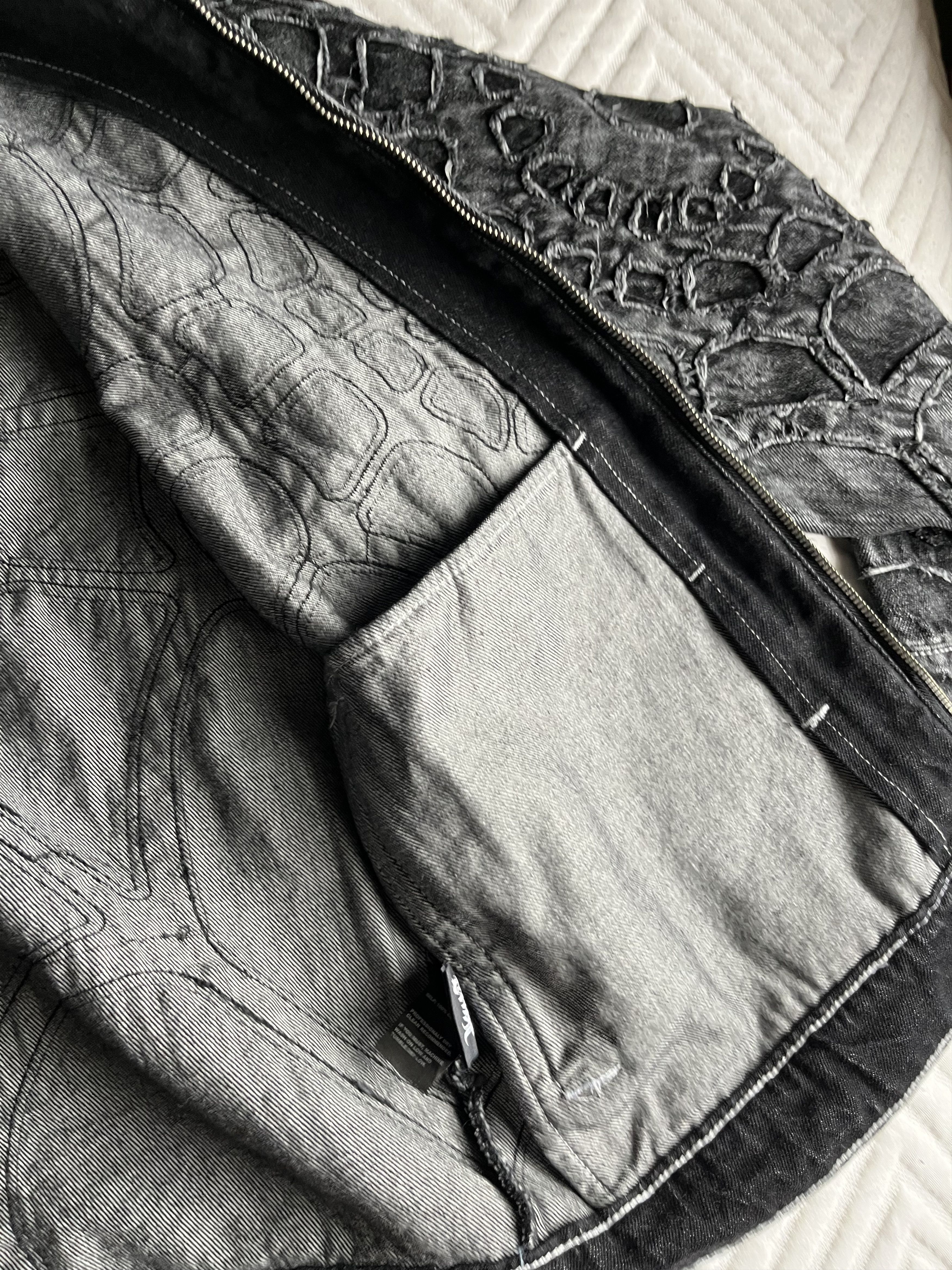 Revenge SPIDER WEB DENIM JACKET WAXED BLACK - MEDIUM Size US M / EU 48-50 / 2 - 6 Thumbnail