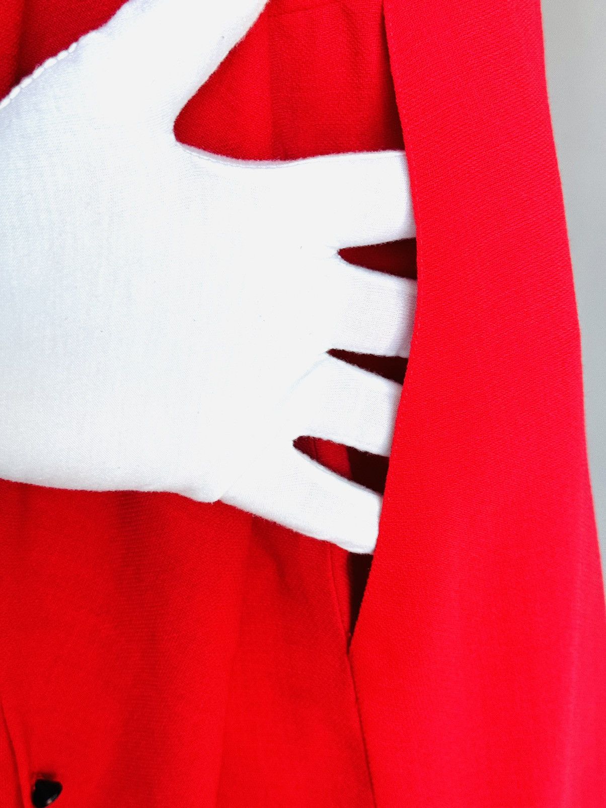Fendi × Karl Lagerfeld × Vintage VTG Fendi Fendissime Karl Lagerfeld Red crepe batwing dress Size L / US 10 / IT 46 - 6 Thumbnail