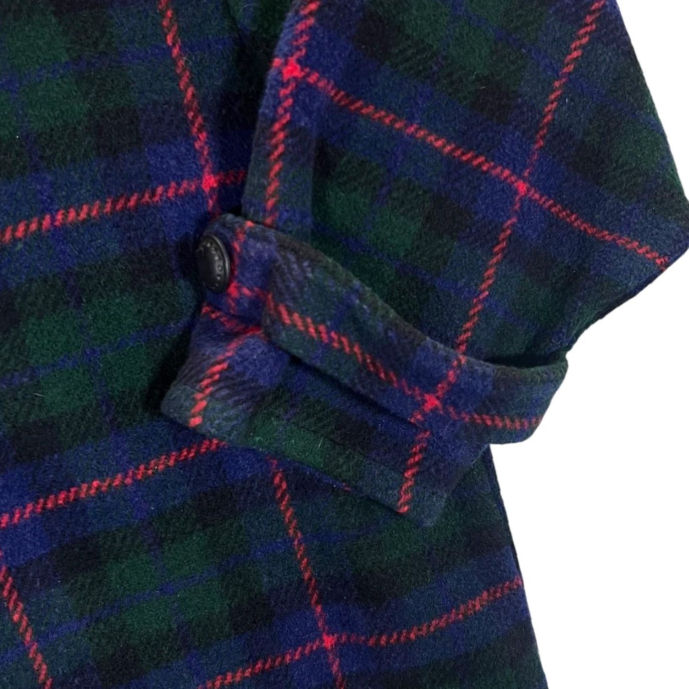 Vintage VINTAGE PLUS Tartan Check Acrylic Velour Collared Jacket Womens 12/14 Navy Check Wool-like Velour Buttoned Pocketed Coat Jacket Womens Size XL / US 12-14 / IT 48-50 - 4 Thumbnail