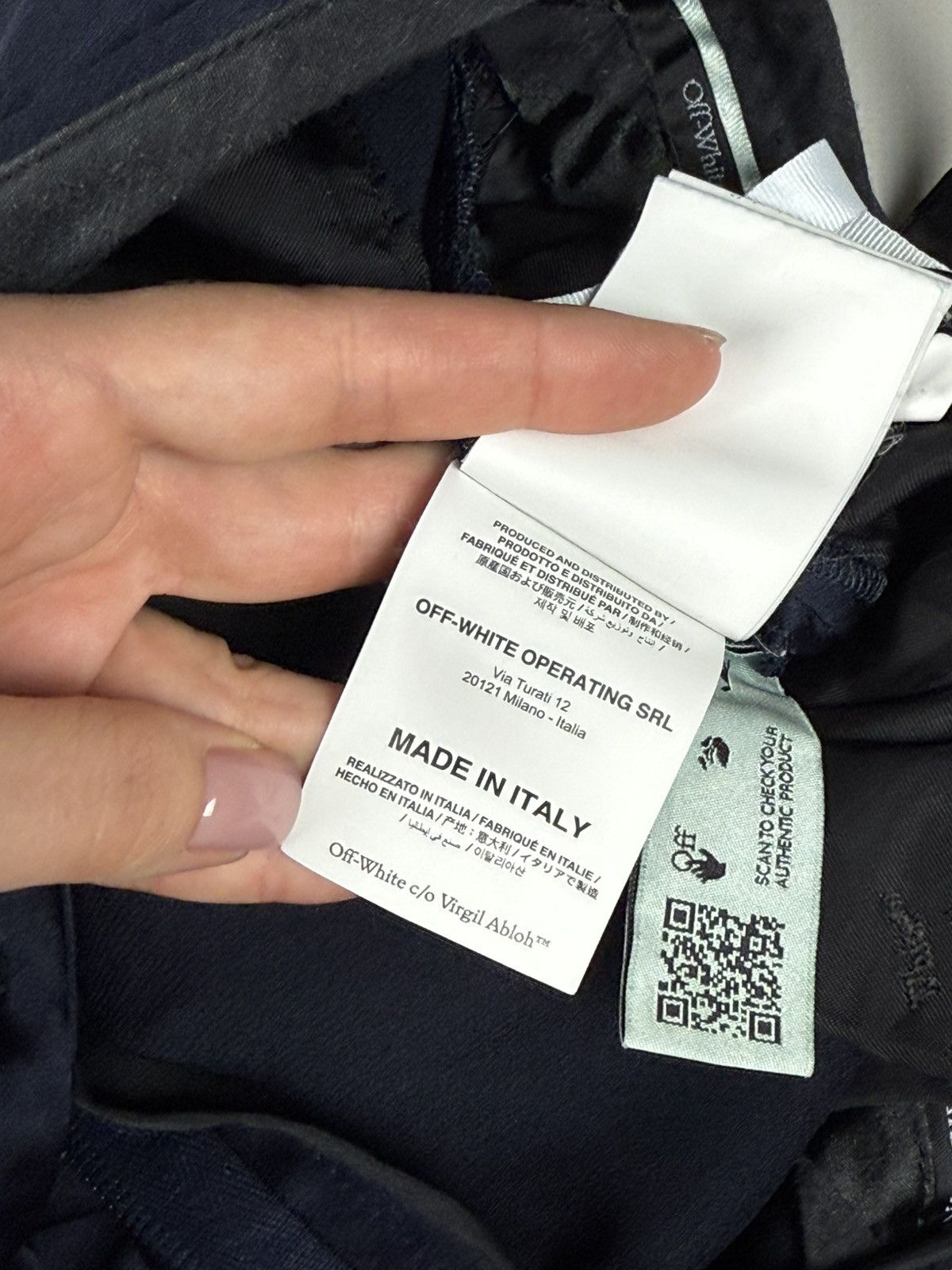 Off-White Off White Men’s Satin Dress Pants “Staff” Logo Trousers Size US 32 / EU 48 - 20 Thumbnail