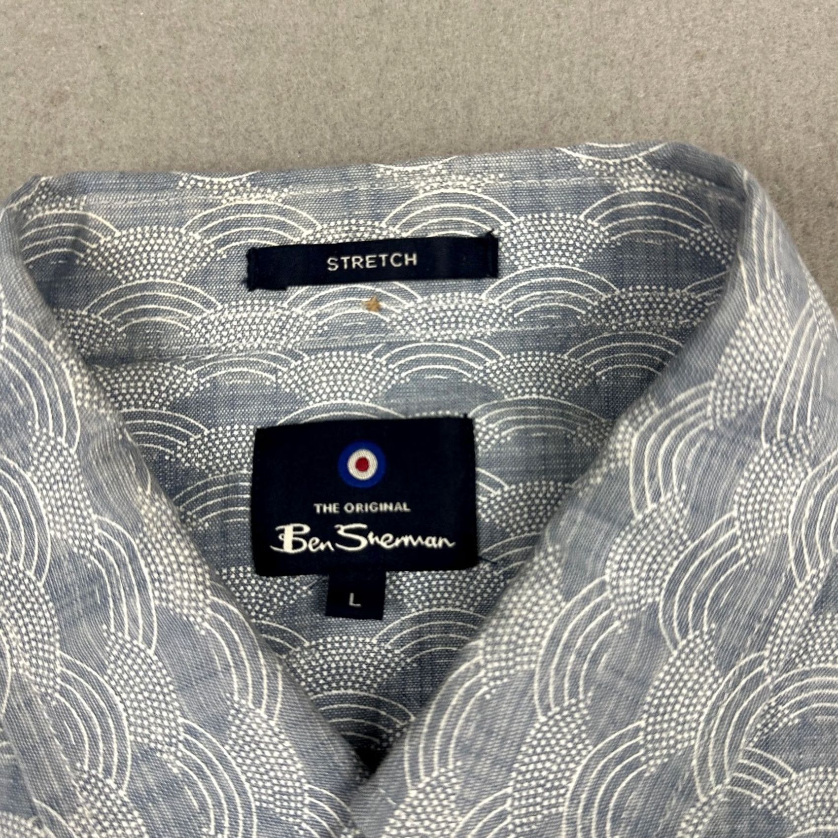 Ben Sherman Ben Sherman Shirt Men Large Blue Geometric Scale Print Short Sleeve Cotton L Size US L / EU 52-54 / 3 - 4 Thumbnail